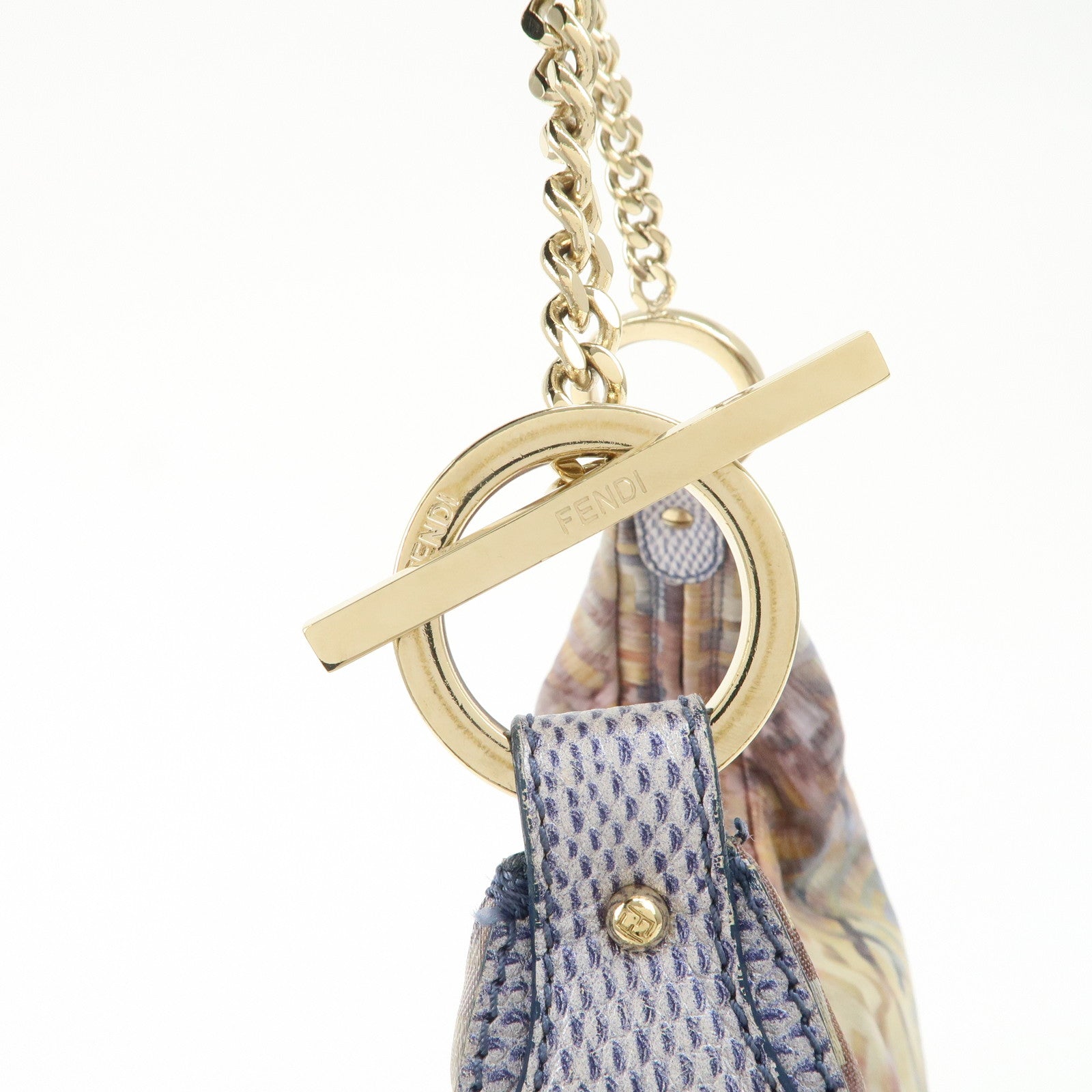 FENDI Zucca Canvas Chain Shoulder Bag Multicolor 8BR581