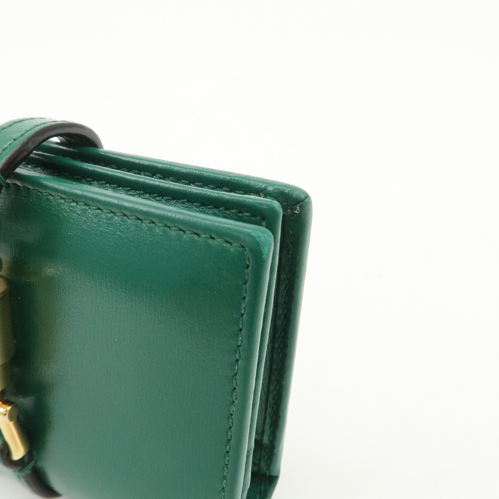 GUCCI Jackie 1961 Leather Bi-Fold Compact Wallet Green 645536