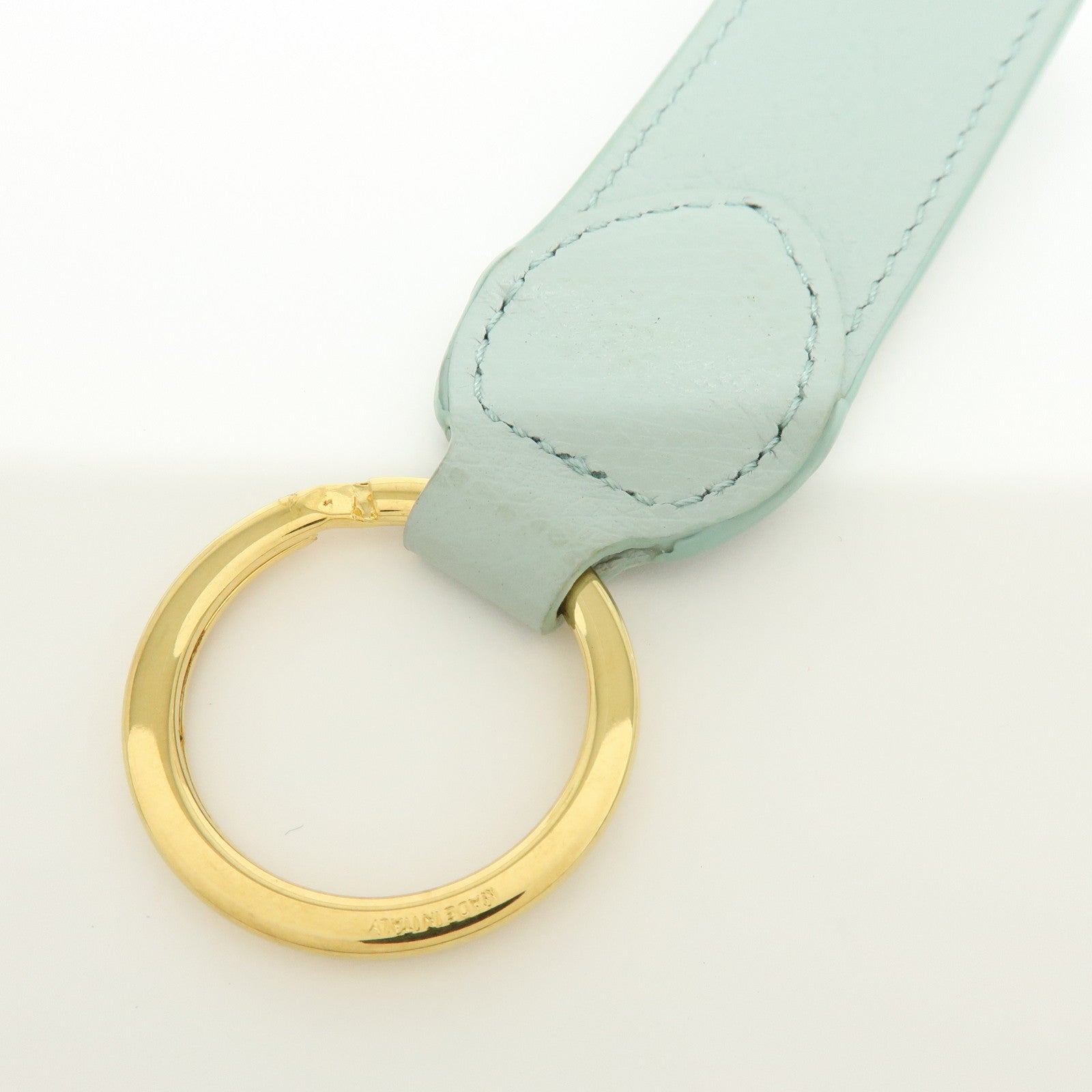 VALENTINO Leather V Logo Signature Key Ring Bag Charm Lime Green