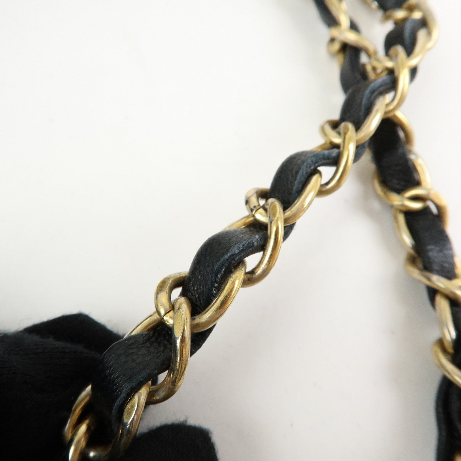 CHANEL Matelasse Lamb Skin Double Chain Single Flap Shoulder Bag