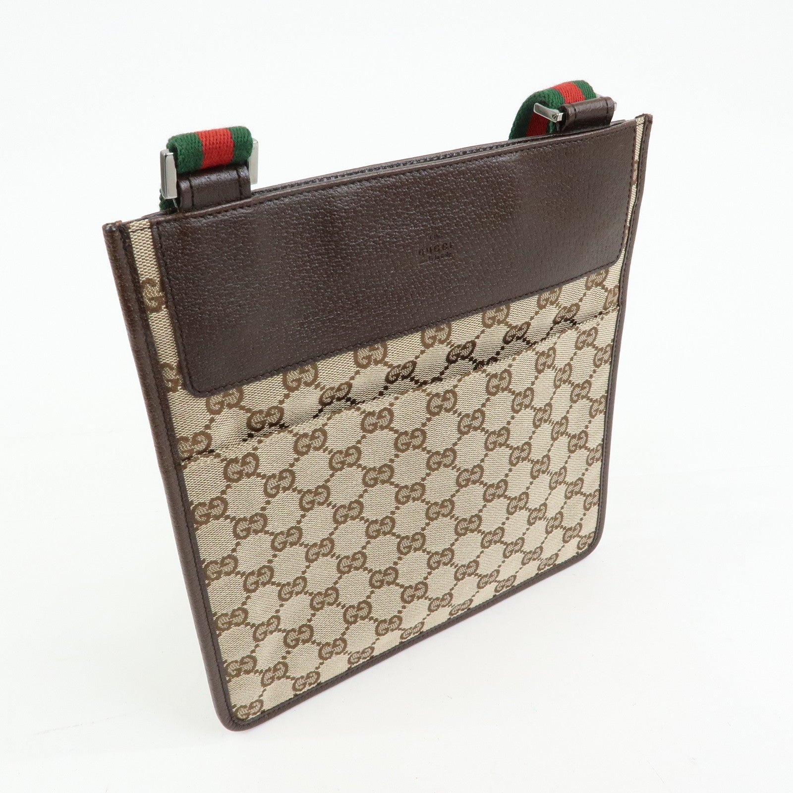 GUCCI Sherry GG Canvas Leather Shoulder Crossbody Bag Beige 27639