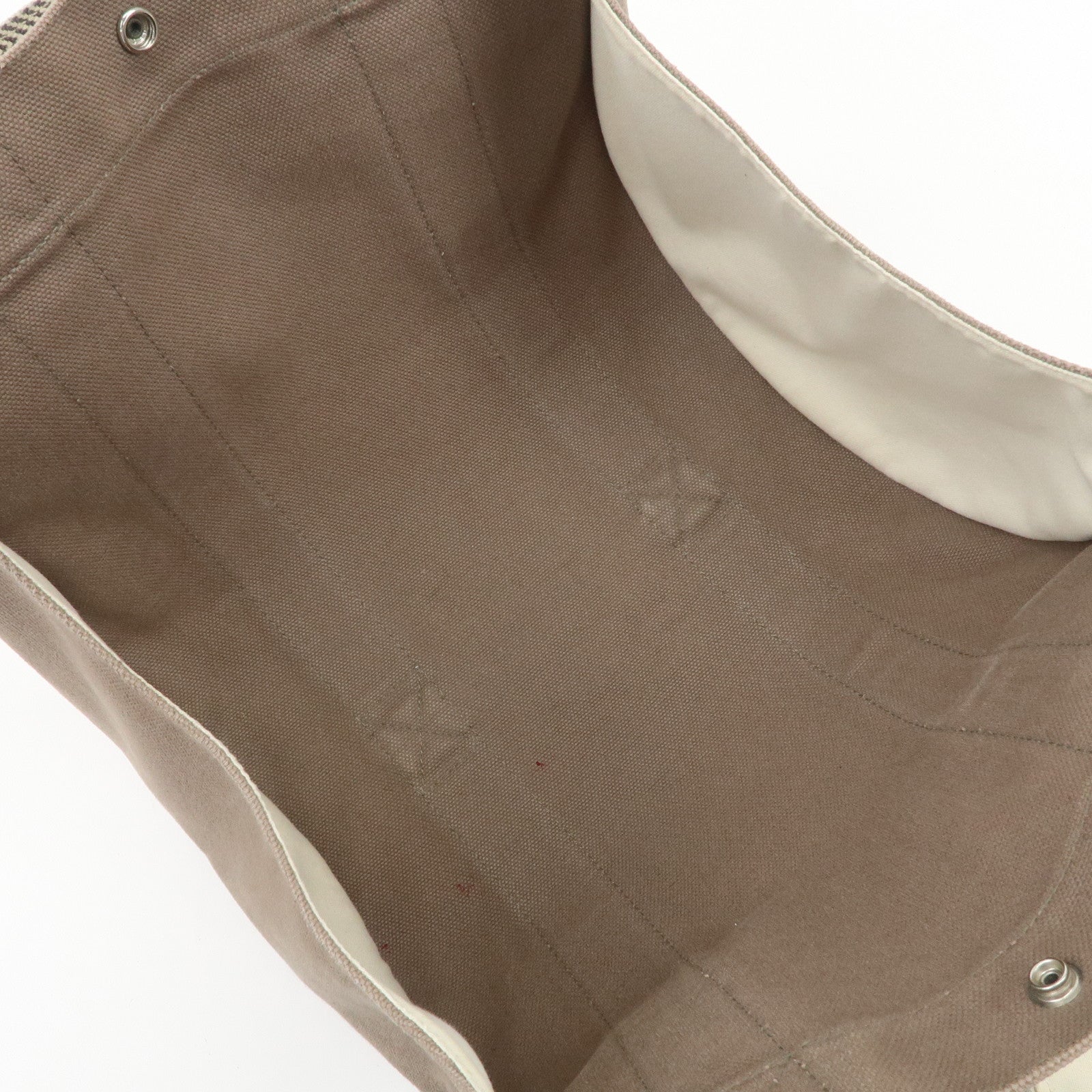 HERMES Cannes PM Canvas Tote Bag Hand Bag Beige