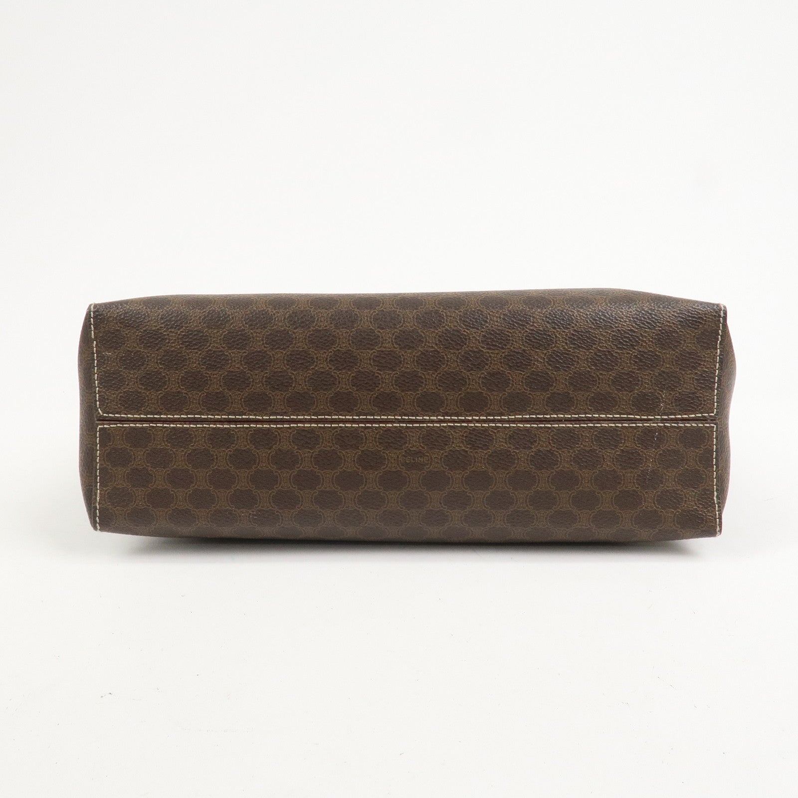 CELINE Macadam PVC Leather Tote Bag Hand Bag Brown