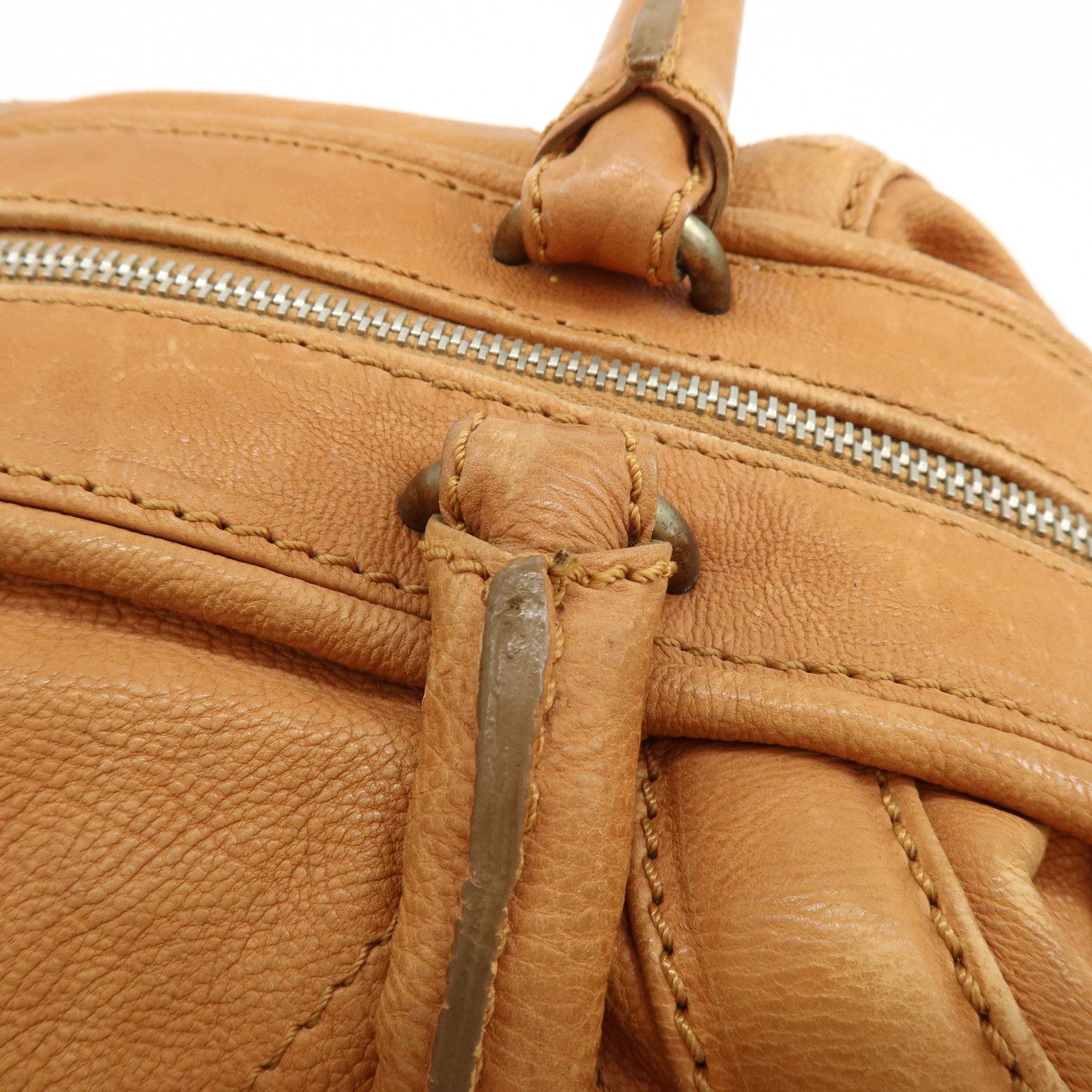 CHANEL COCO Mark Calf Leather Hand Bag Brown