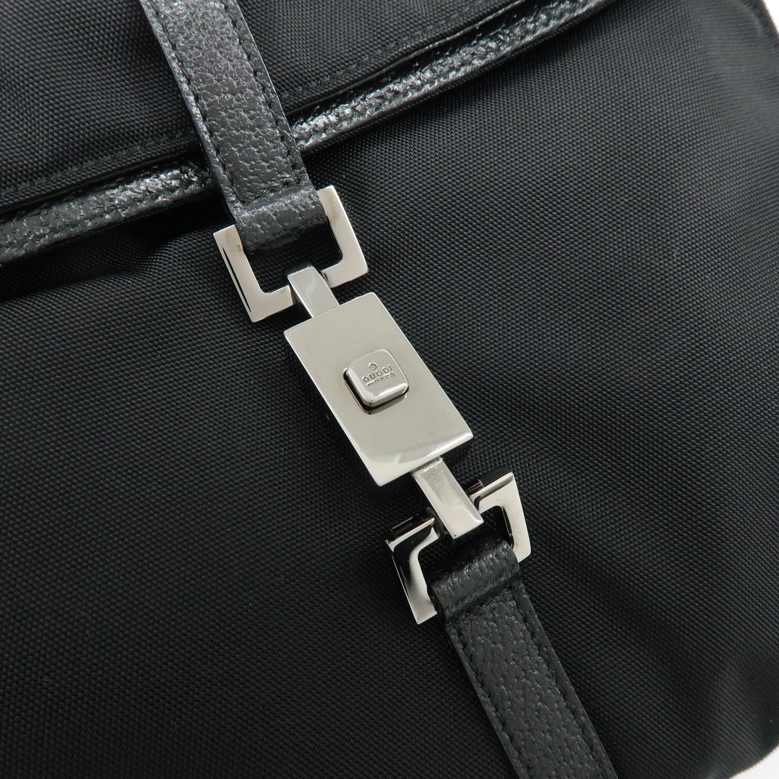 GUCCI Jackie Canvas Leather Shoulder Bag Hand  Bag Black 001・3734