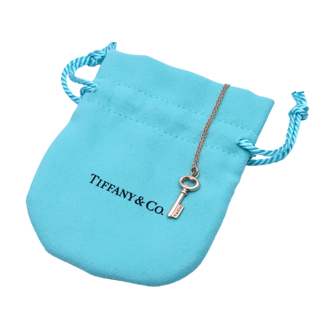 Tiffany & Co Heart Key Necklace 750PG K18PG Rose Gold