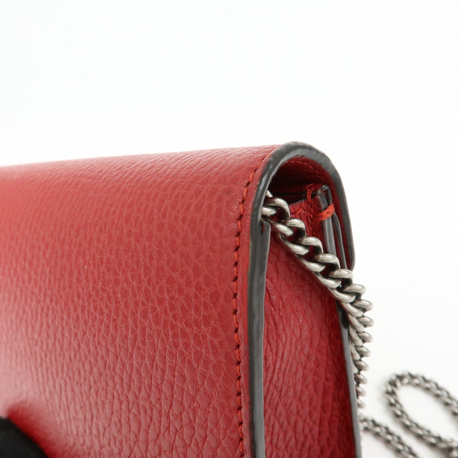 GUCCI Dionysus Super Mini Bag Leather Chain Shoulder Bag Red 476432