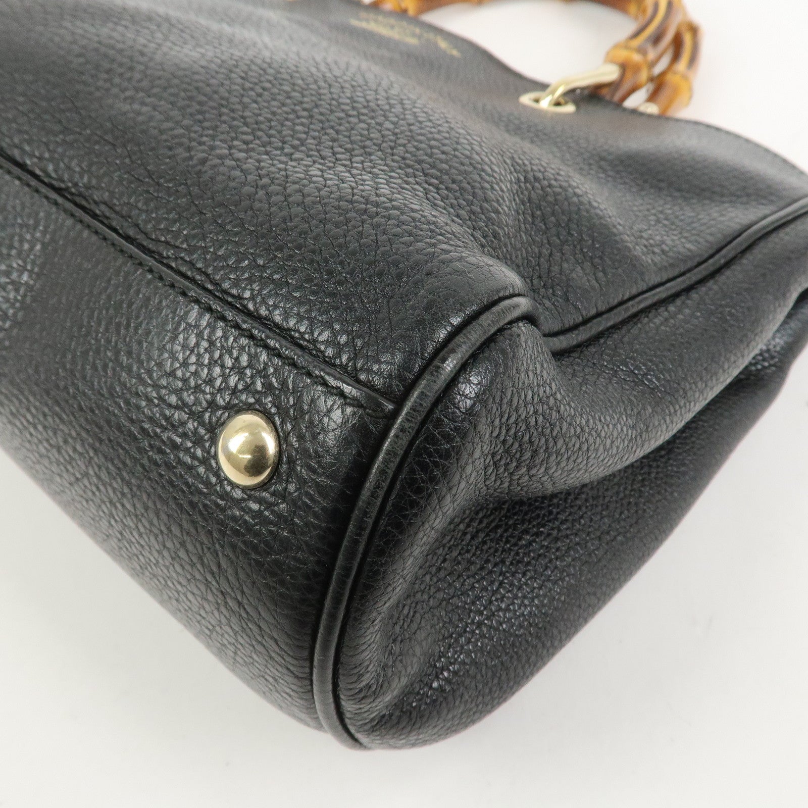 GUCCI Bamboo Shopper Medium 2Way Bag Shoulder Bag Black 323660