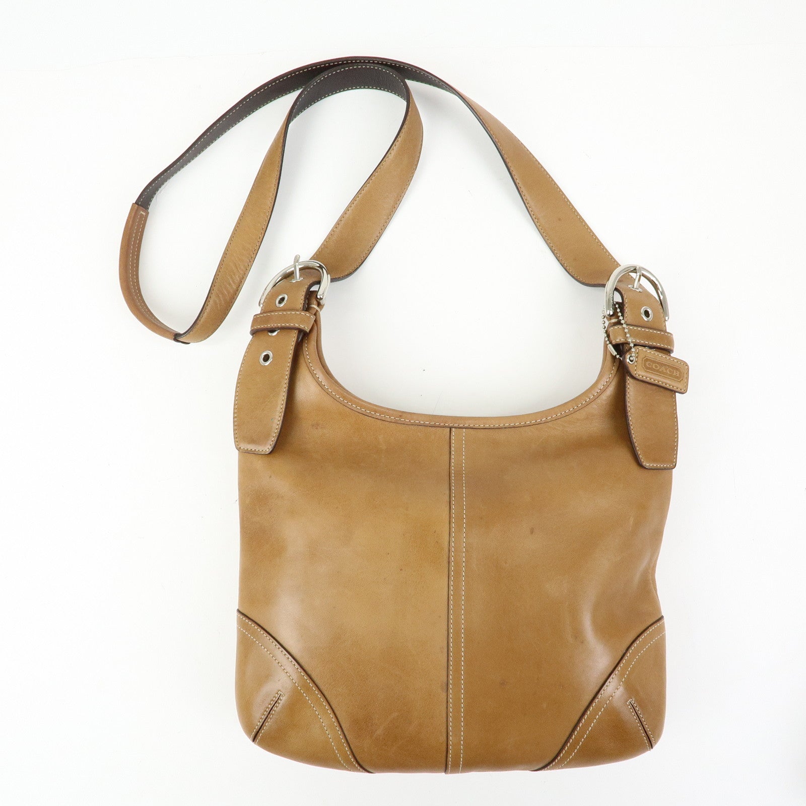 COACH Harley Set of 4 Leather Suede Rattan Shoulder Bag Brown Beige