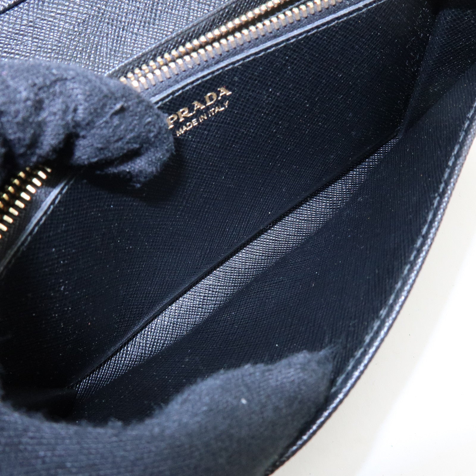 PRADA Saffiano Leather Flap Bi-Fold Long Wallet Black 1MH132
