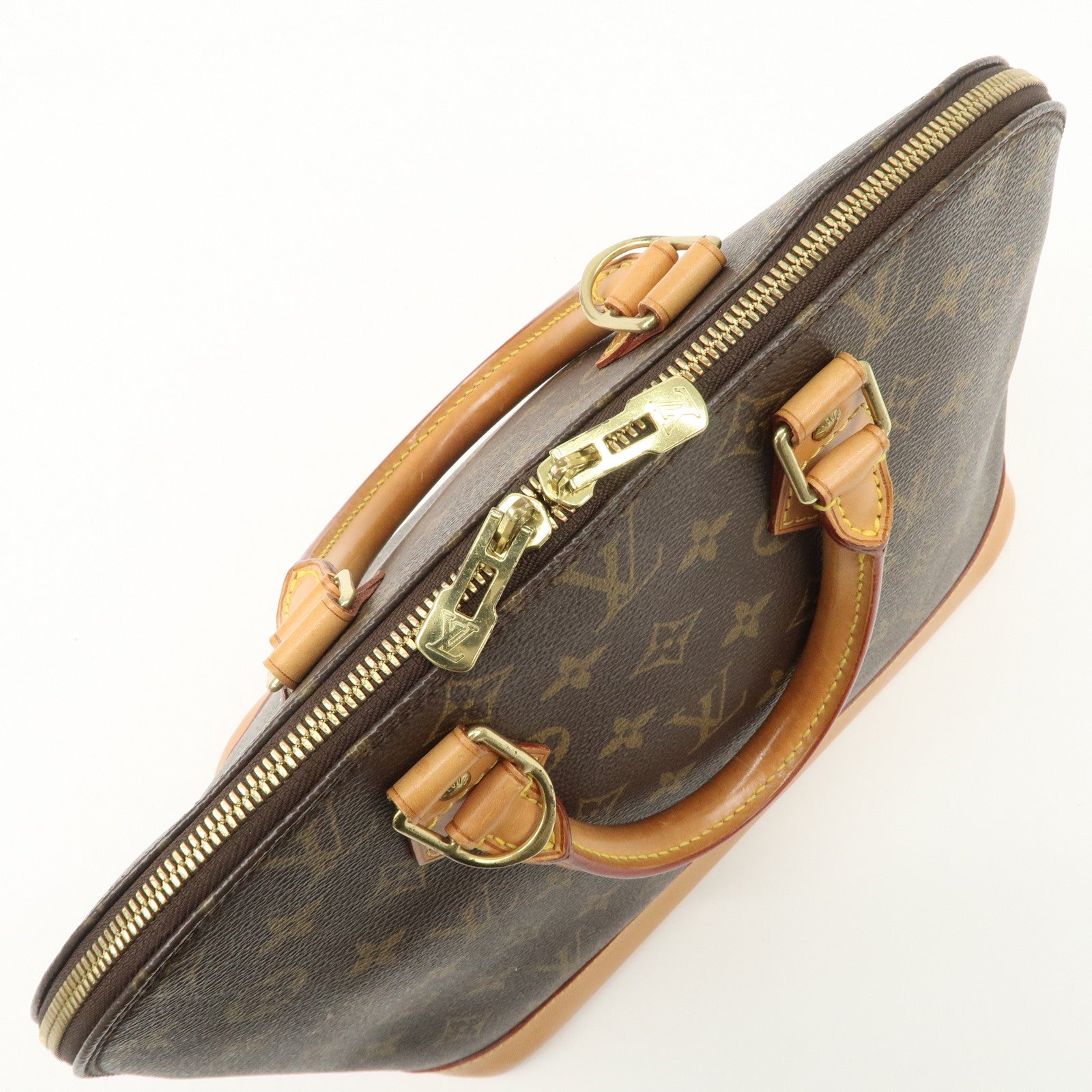 Louis Vuitton Monogram Alma PM Hand Bag Brown M51130 Used