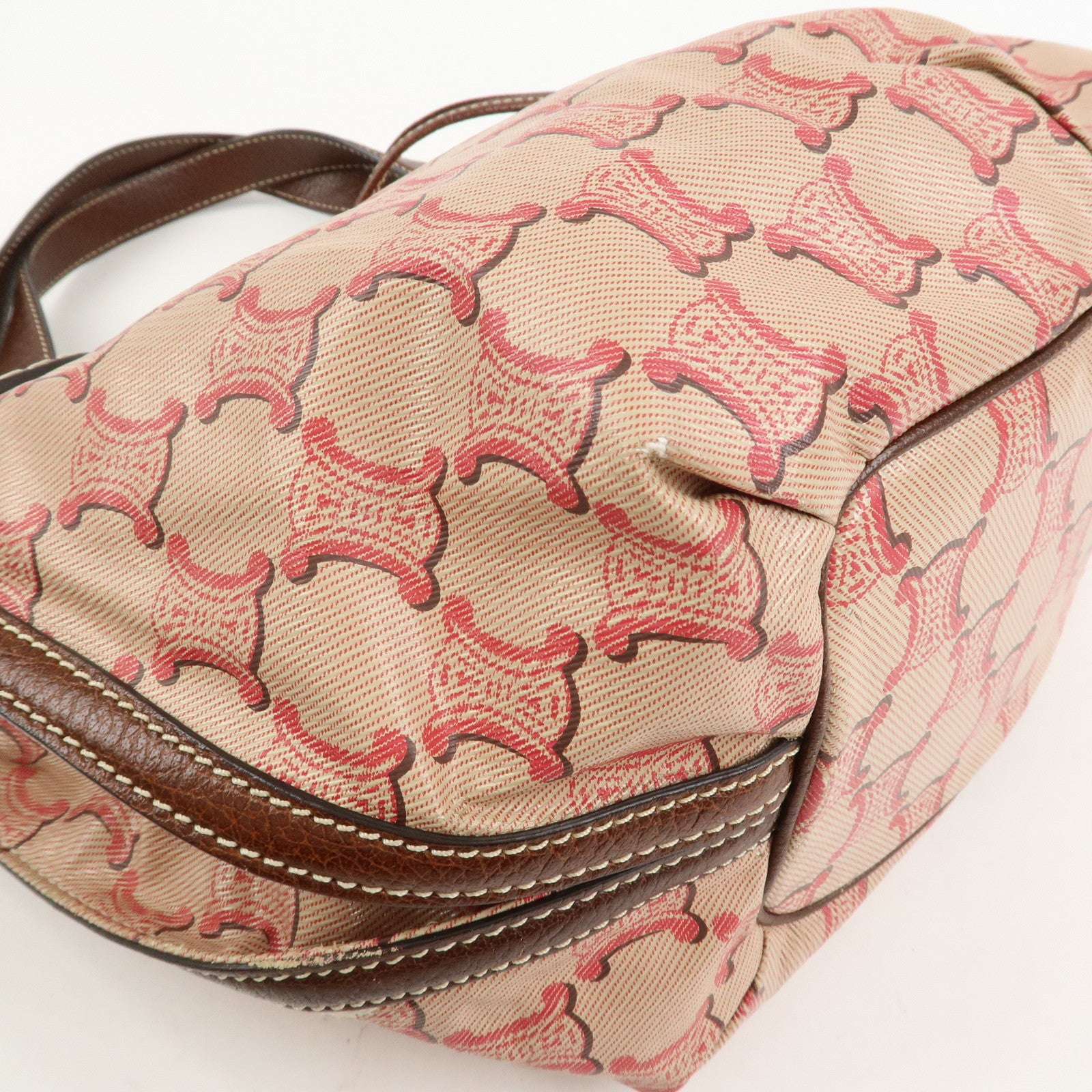 CELINE Bitter Sweet Macadam PVC Canvas Leather Hand Bag Pink