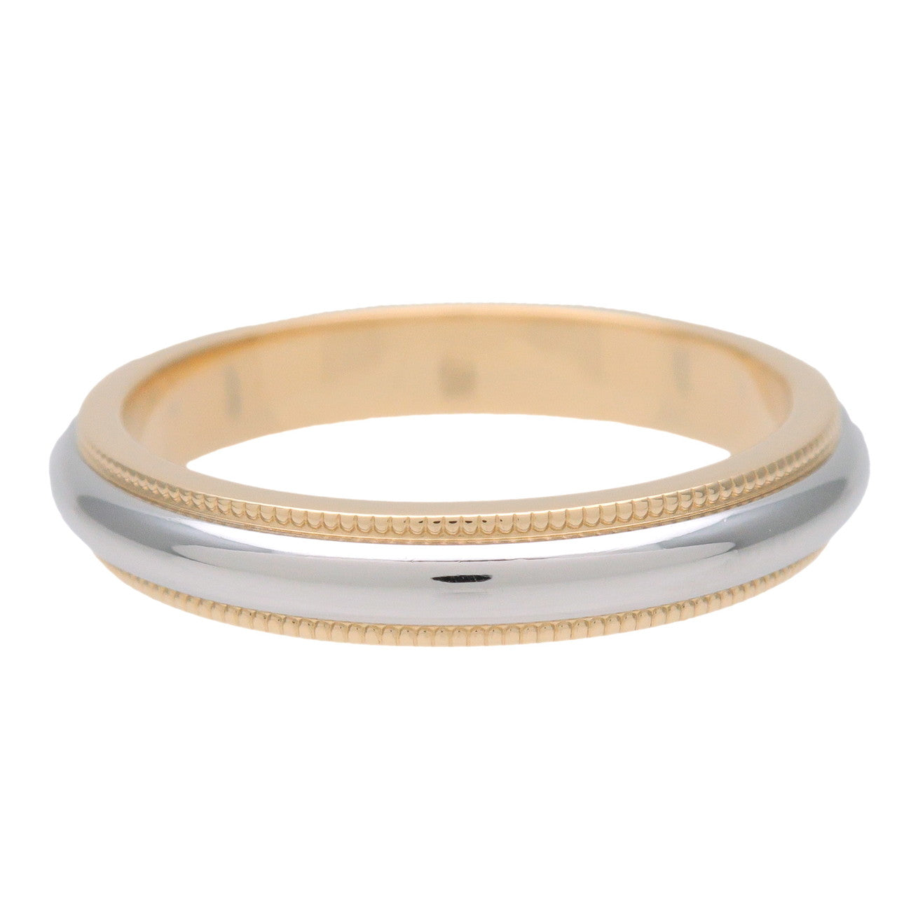 Tiffany & Co Milgrain Band Ring PT900 750YG Platinum Yellow Gold