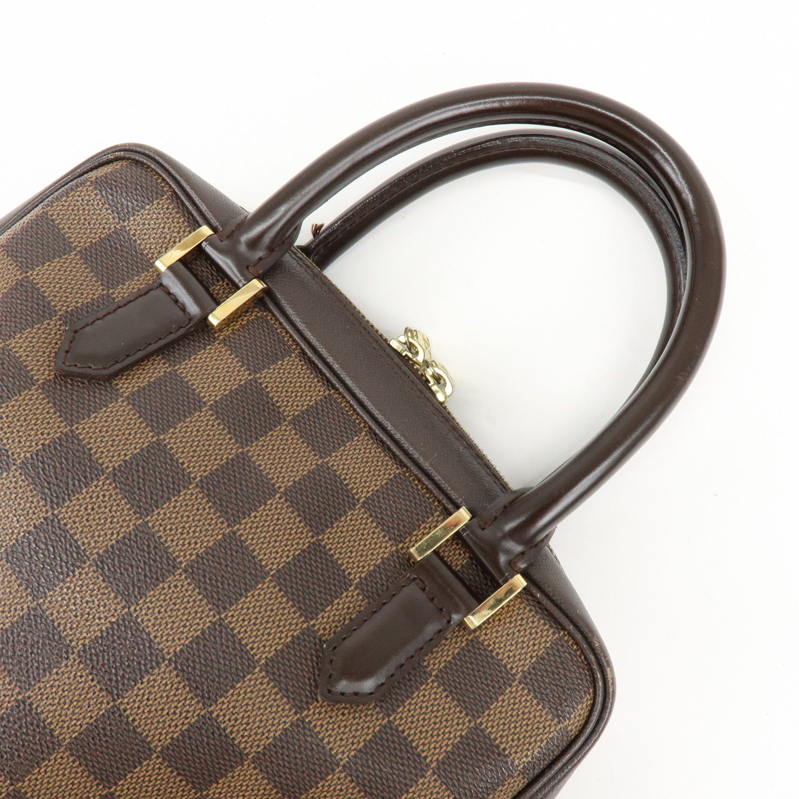 Louis Vuitton Damier Canvas Leather Triana Hand Bag Ebene N51155