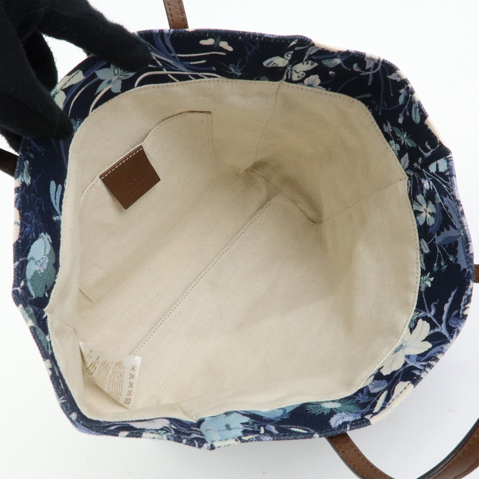 GUCCI Children's Canvas Leather Tote Bag Hand Bag Flower 284721