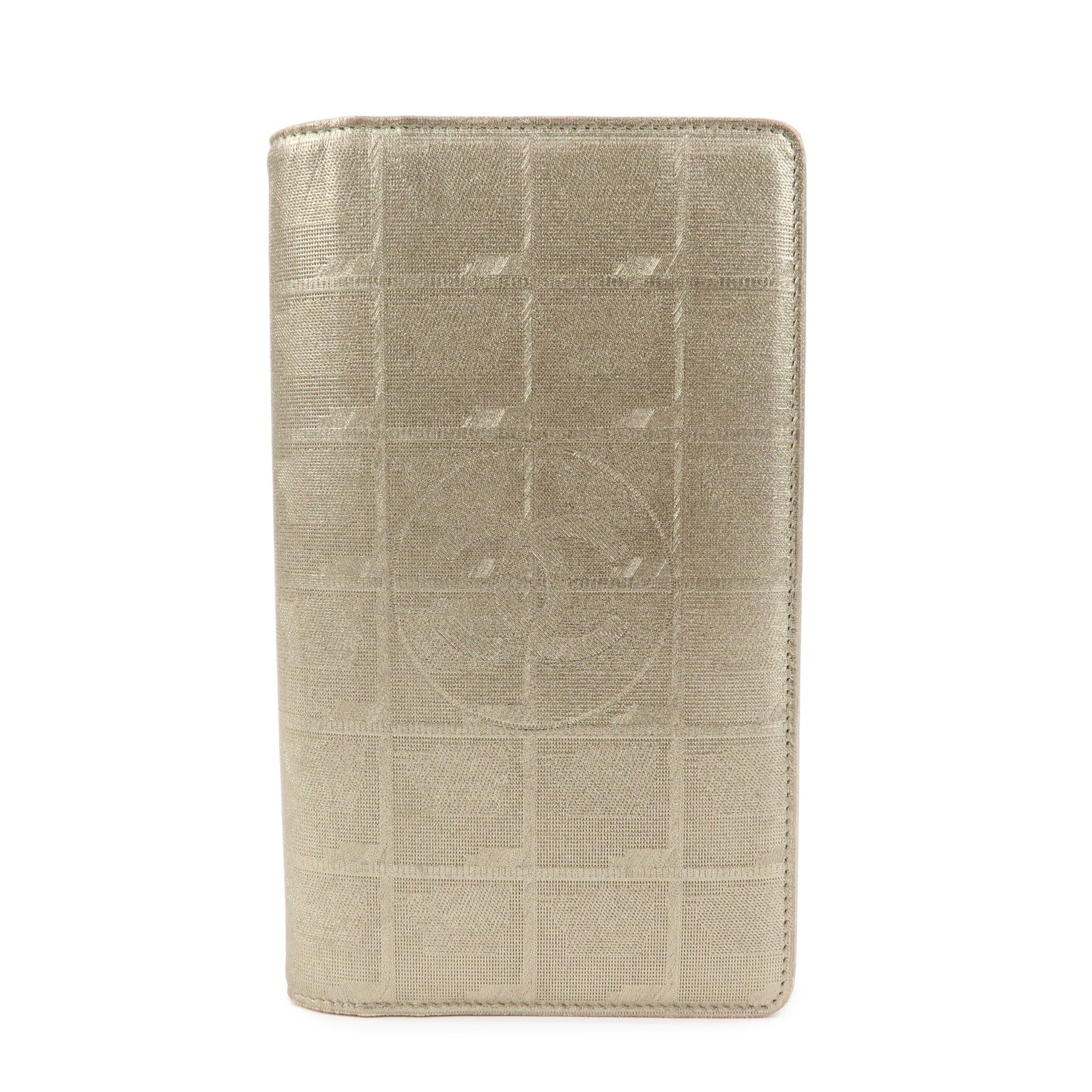CHANEL New Travel Line Nylon Jacquard Long Wallet Gold