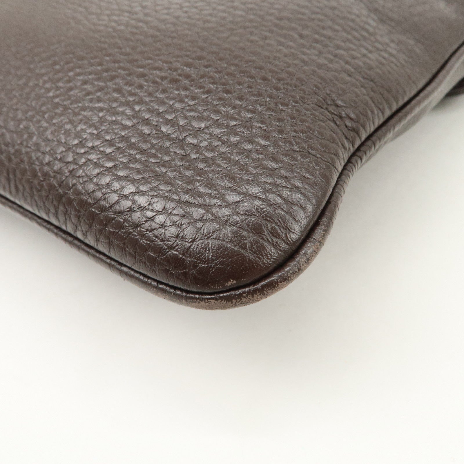 LOEWE Senda Logo Leather Shoulder Bag Crossbody Bag Brown