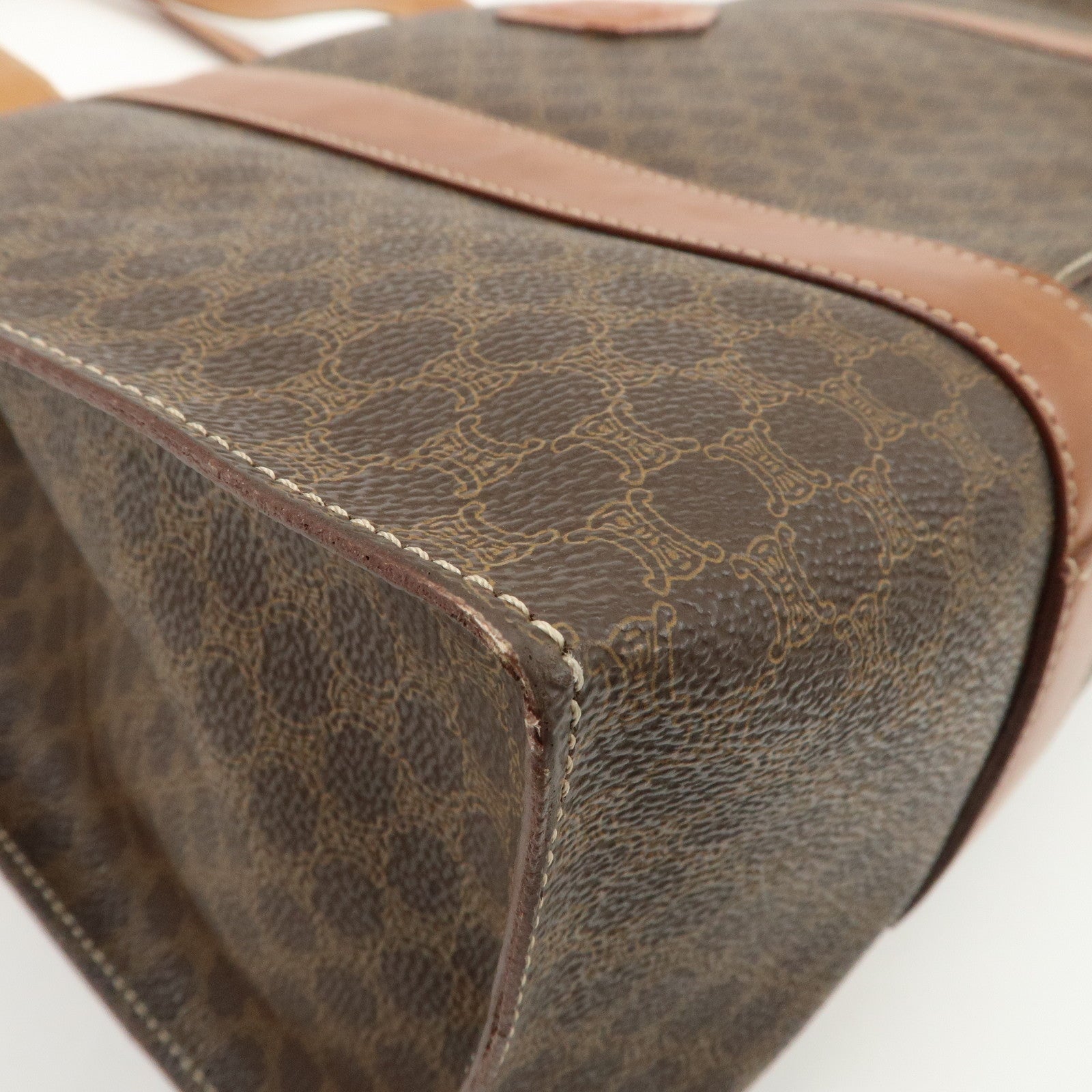 CELINE Macadam PVC Leather Tote Bag Shoulder Bag Brown