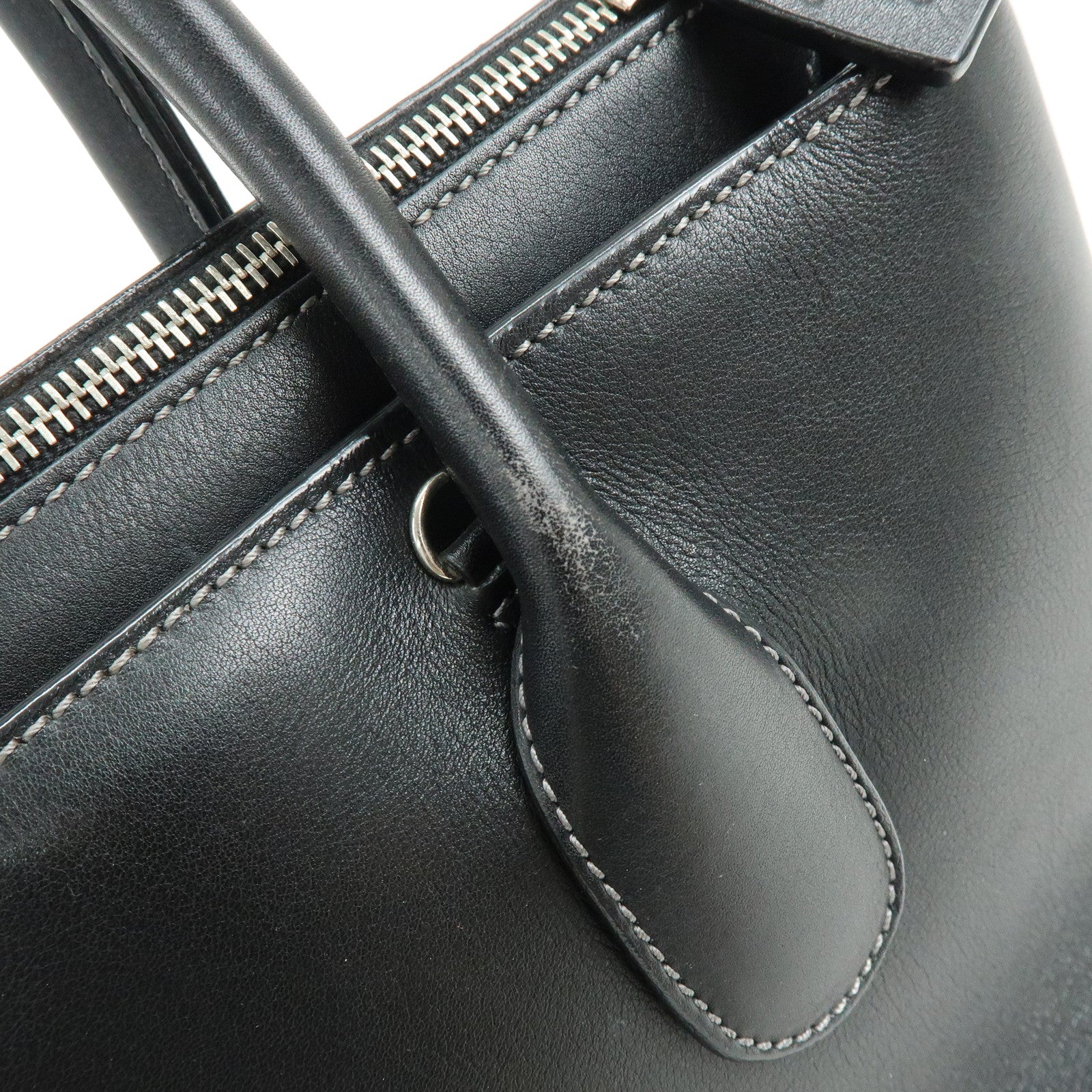 TOD'S Leather Stitch 2Way Bag Tote Bag Hand Bag Black