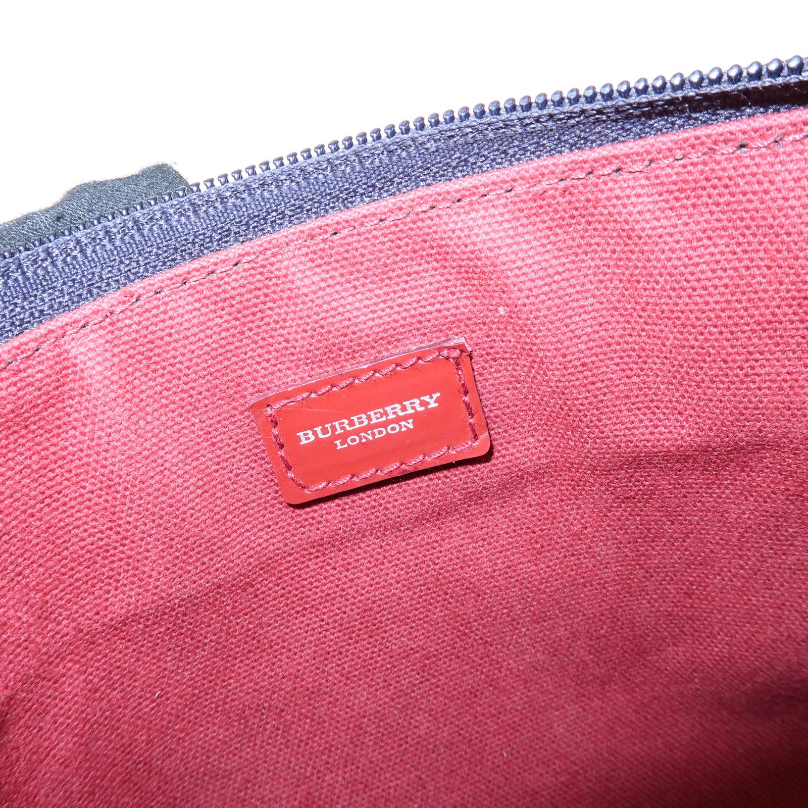 BURBERRY Denim Patent Leather Shoulder Bag Hand Bag Black Bordeaux