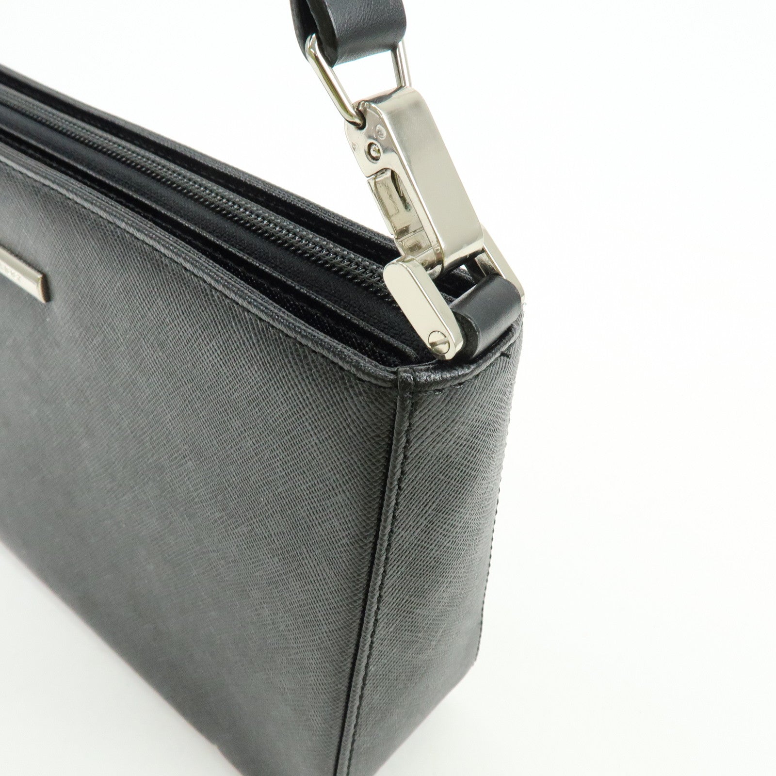 BURBERRY Leather Hand Bag Nova Plaid Black