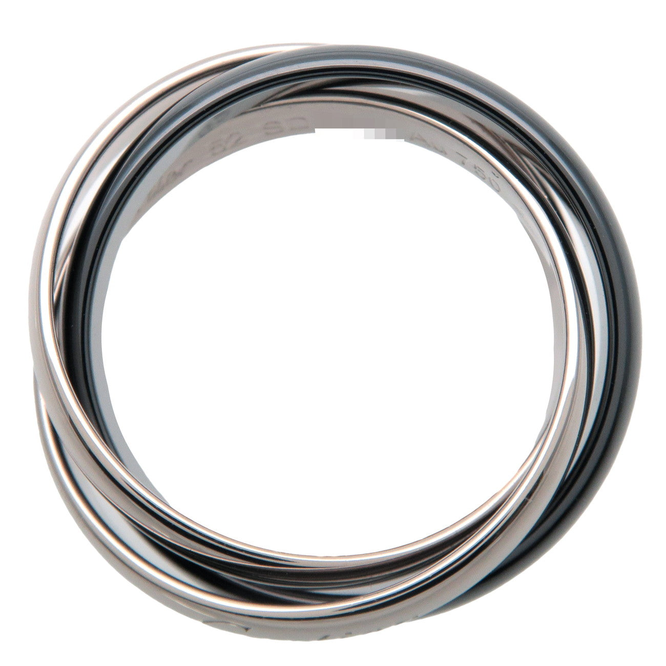 Cartier Trinity Ring MM K18 750W Gold Black Ceramic Black US6.5