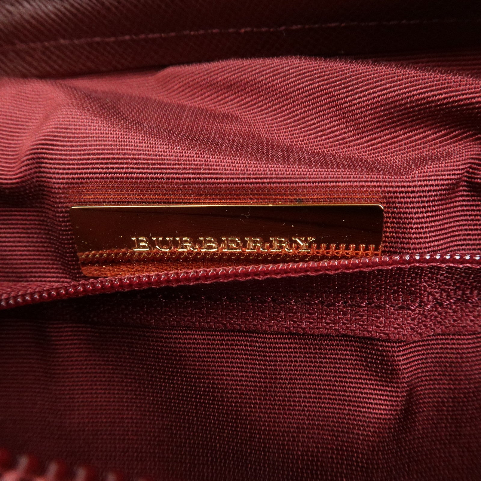 BURBERRY Nova Plaid Canvas Leather Shoulder Hand Bag Beige Bordeaux