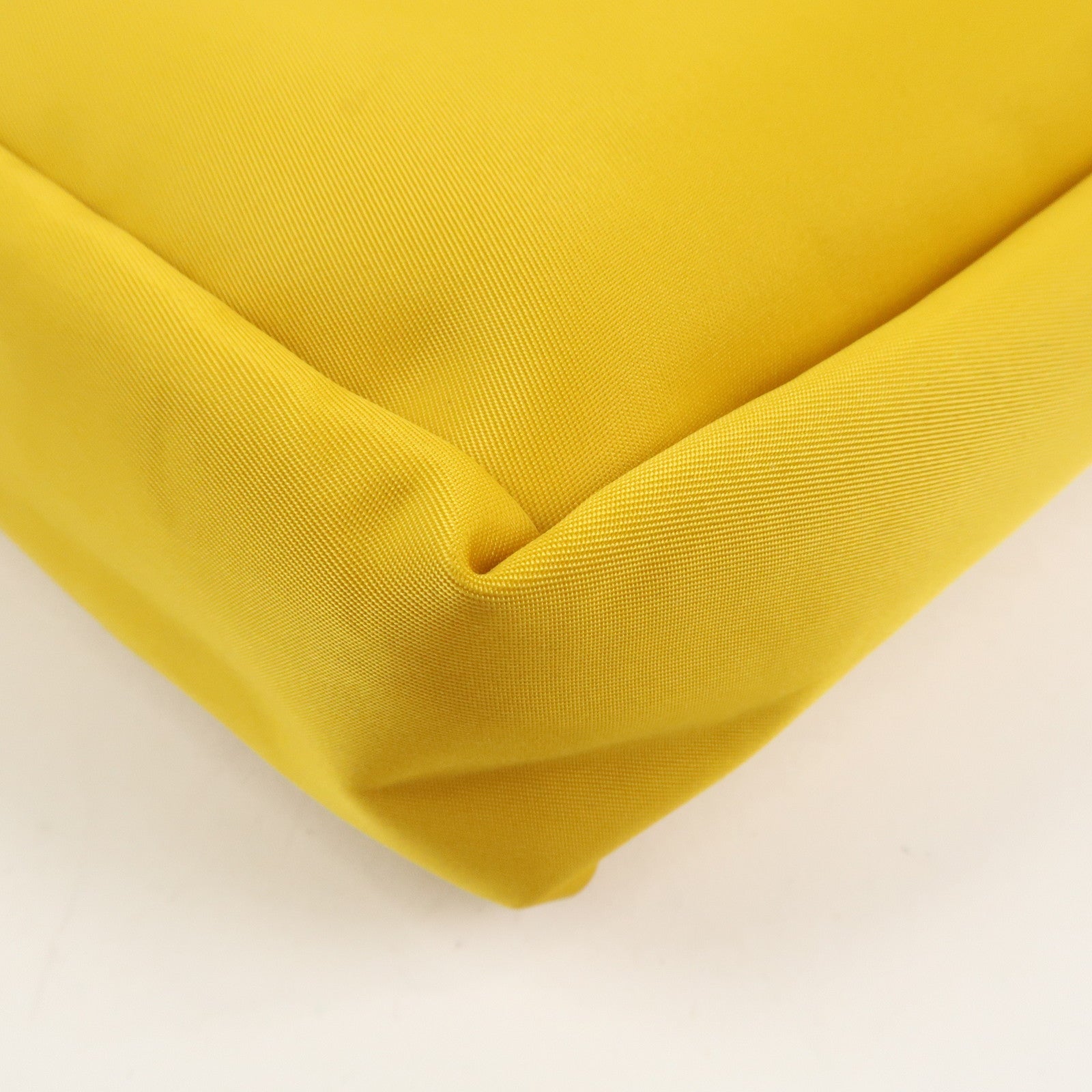 FENDI Baguette Nylon Leather 2Way Bag Hand Bag Shoulder Bag Yellow 7VA536