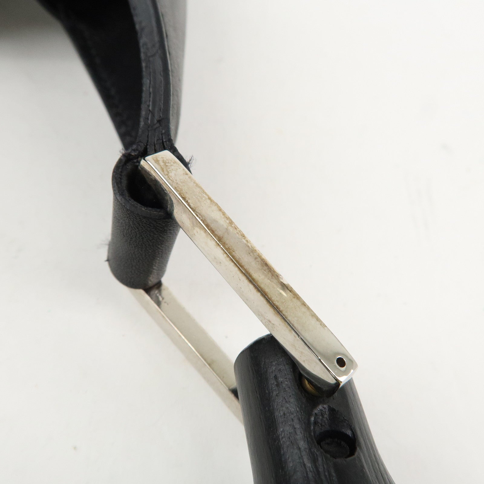 GUCCI Drawstring Leather Shoulder Bag Hand Bag Black 001.4033 Used