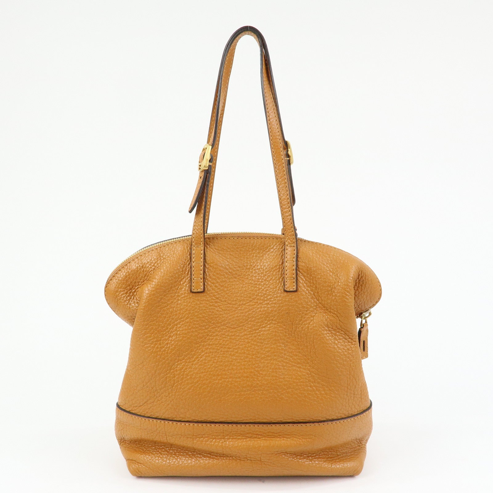 FENDI Chameleon Selleria Leather Tote Bag Shoulder Bag Brown 8BN232