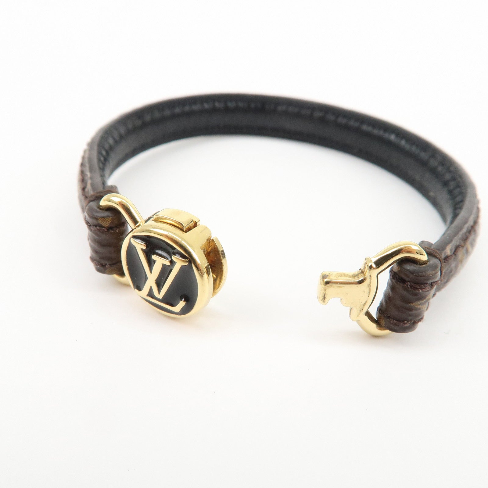 Louis Vuitton Monogram LV Click It Canvas Bracelet Brown M8026