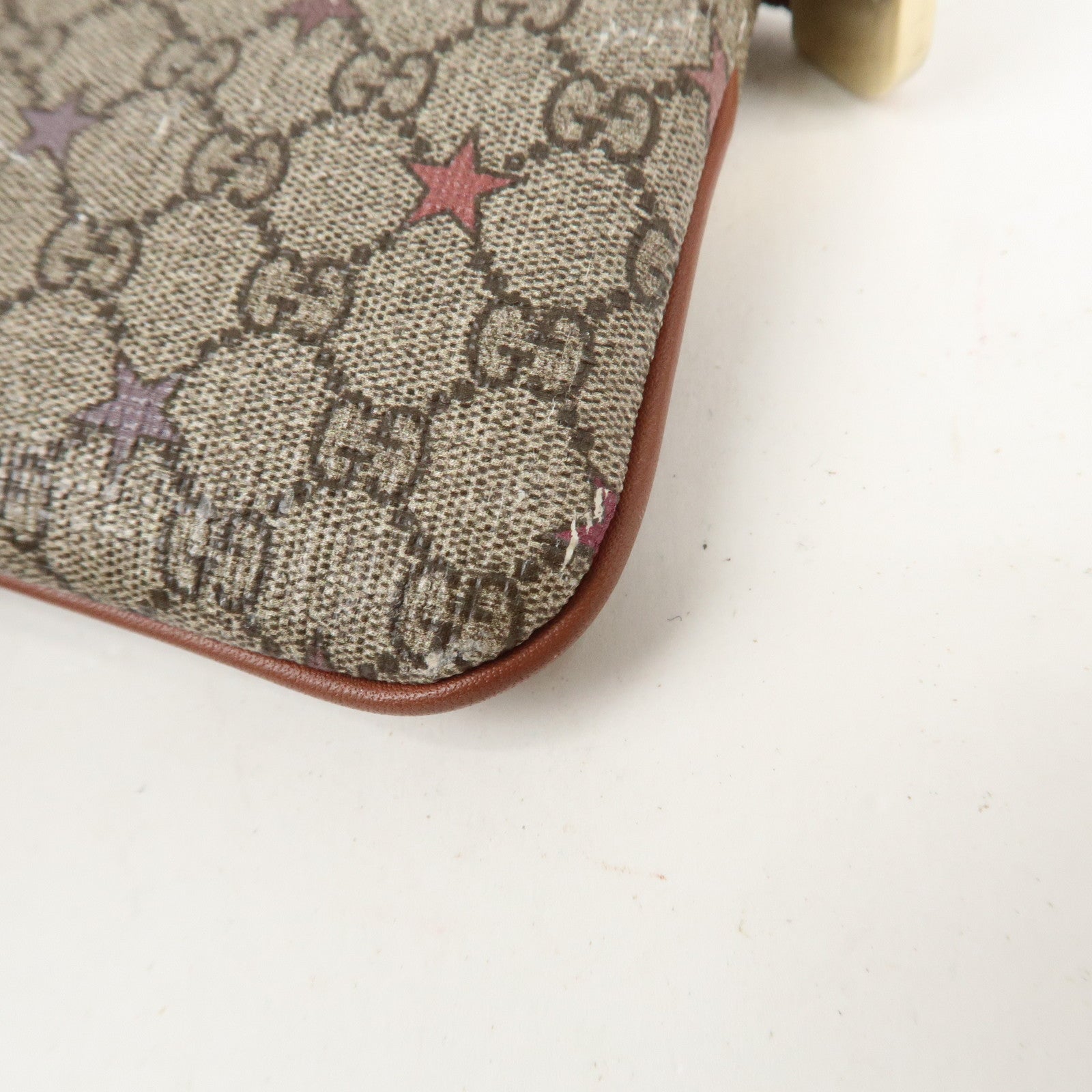 GUCCI GG Supreme PVC Coin Case Key Case Beige 233183