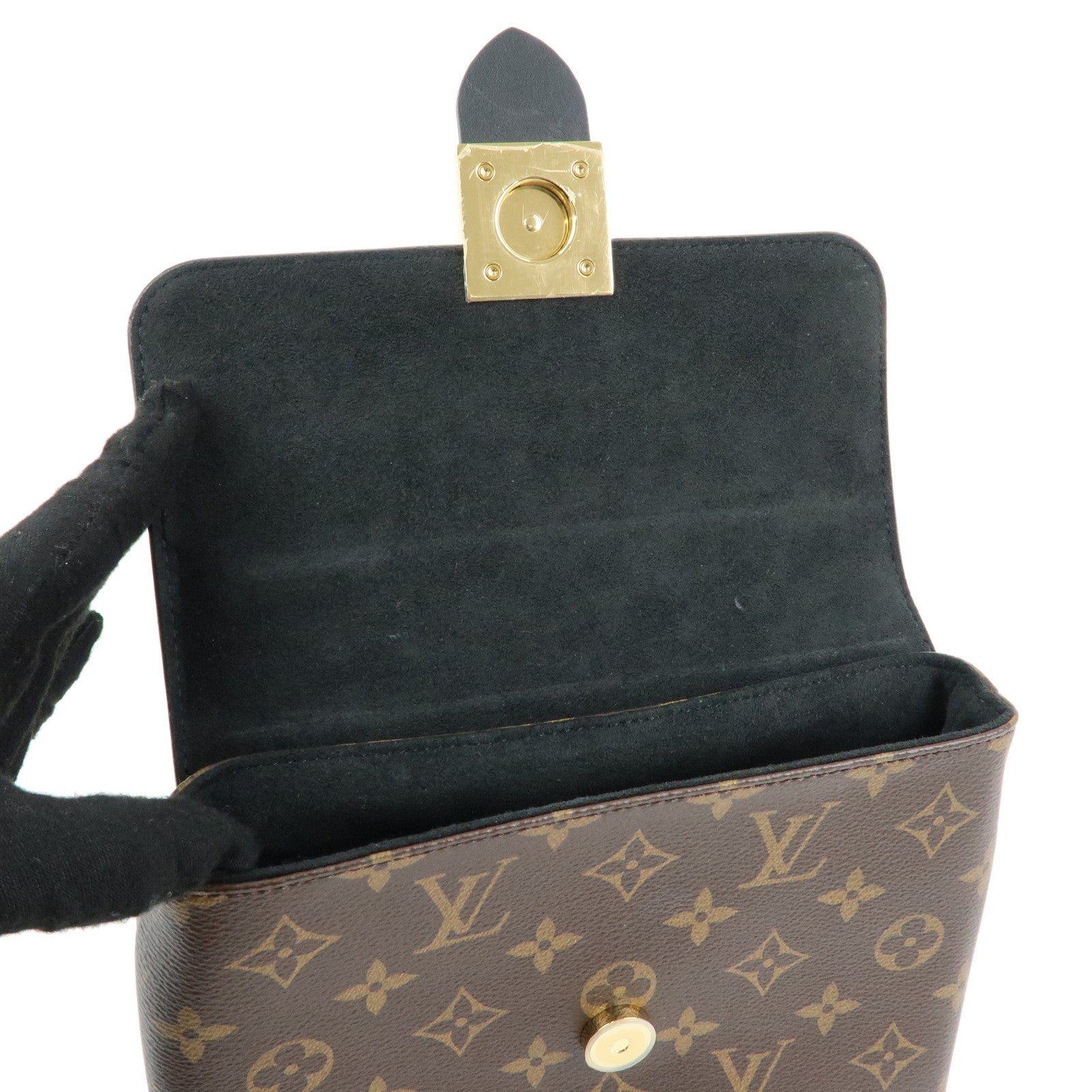 Louis Vuitton Monogram Locky BB 2Way Shoulder Bag Brown Noir M44141