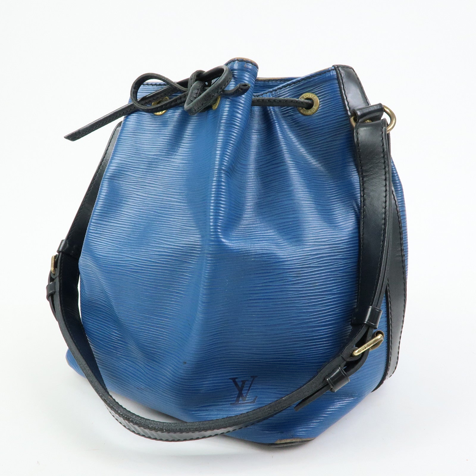 Louis Vuitton Epi Petit Noe Bi-color Shoulder Bag Noir Blue Ｍ44152