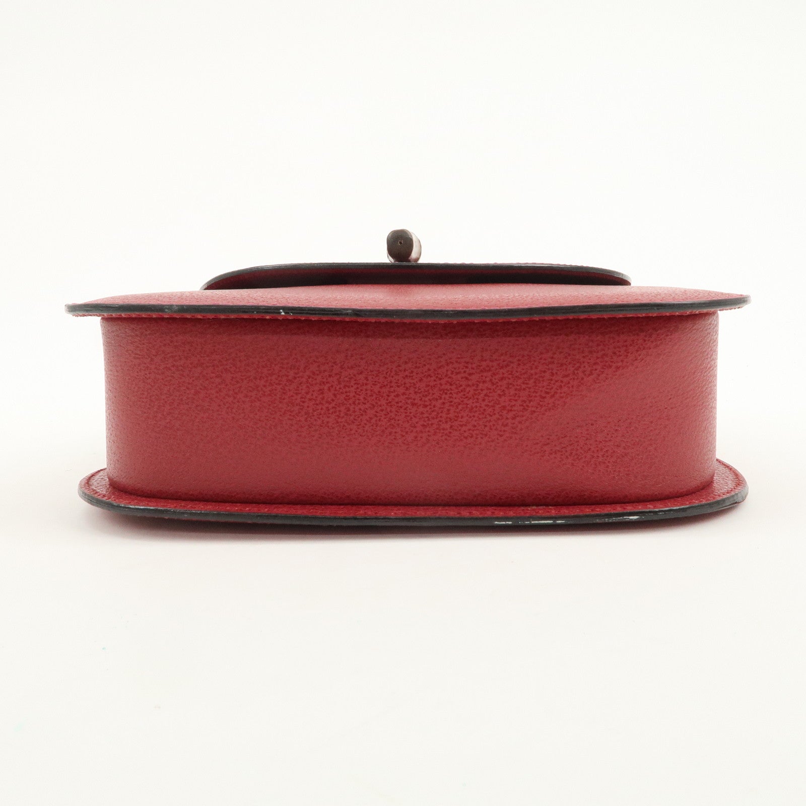 GUCCI Bamboo Leather Shoulder Bag Crossbody Bag Red 001・113・1622