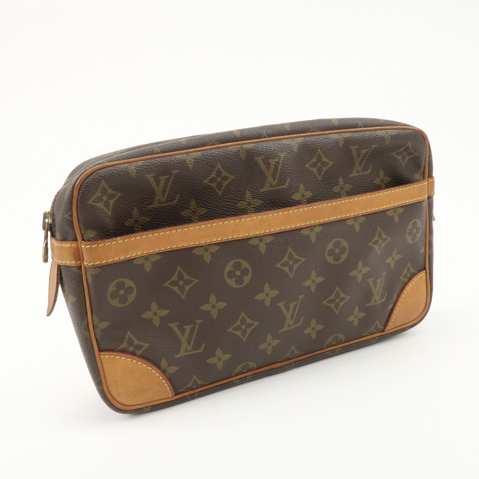 Louis Vuitton Monogram Compiegne 28 Pouch Clutch Bag Brown M51845