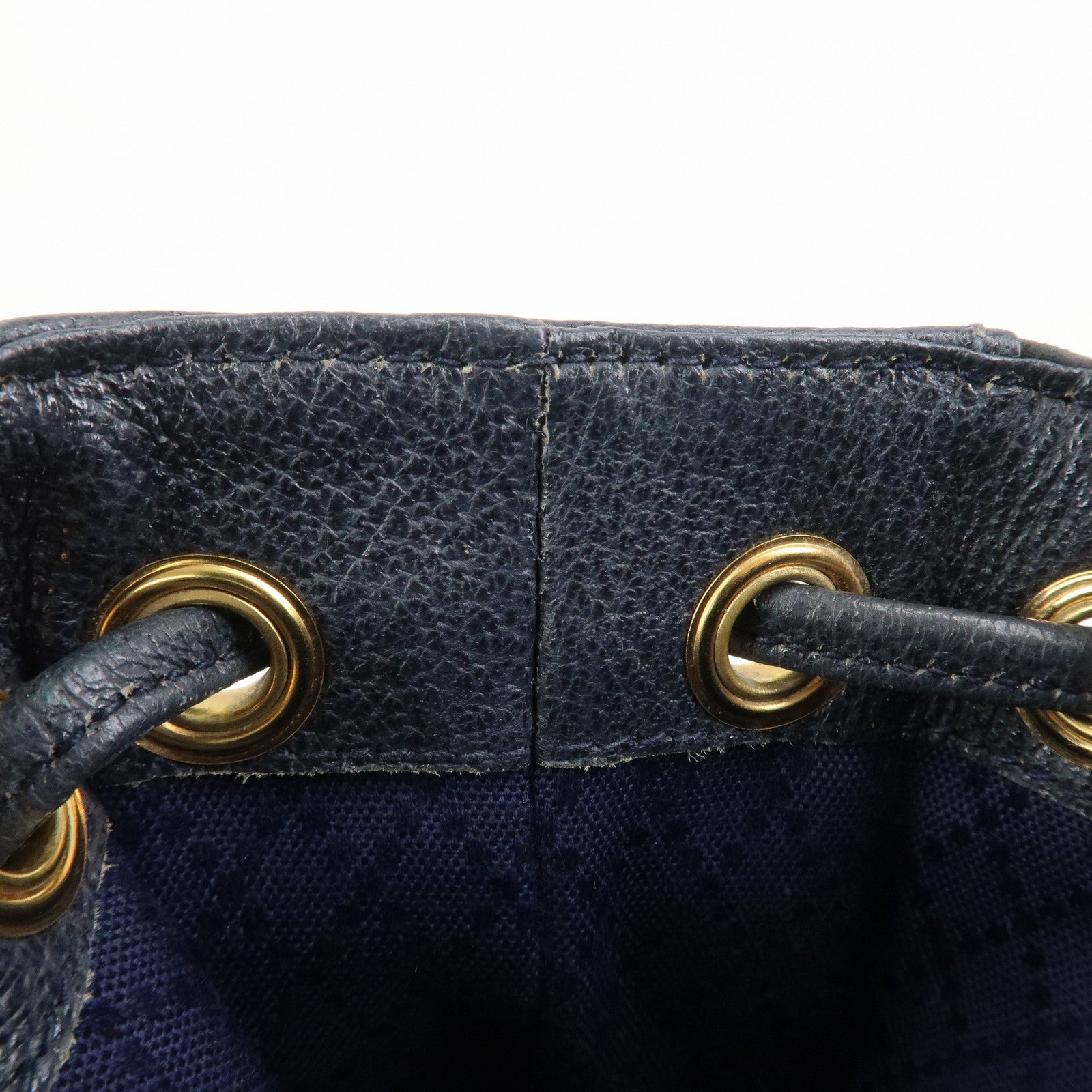 GUCCI Bamboo 2Way Bag Hand Bag Shoulder Bag Dark Navy 001繝ｻ2865