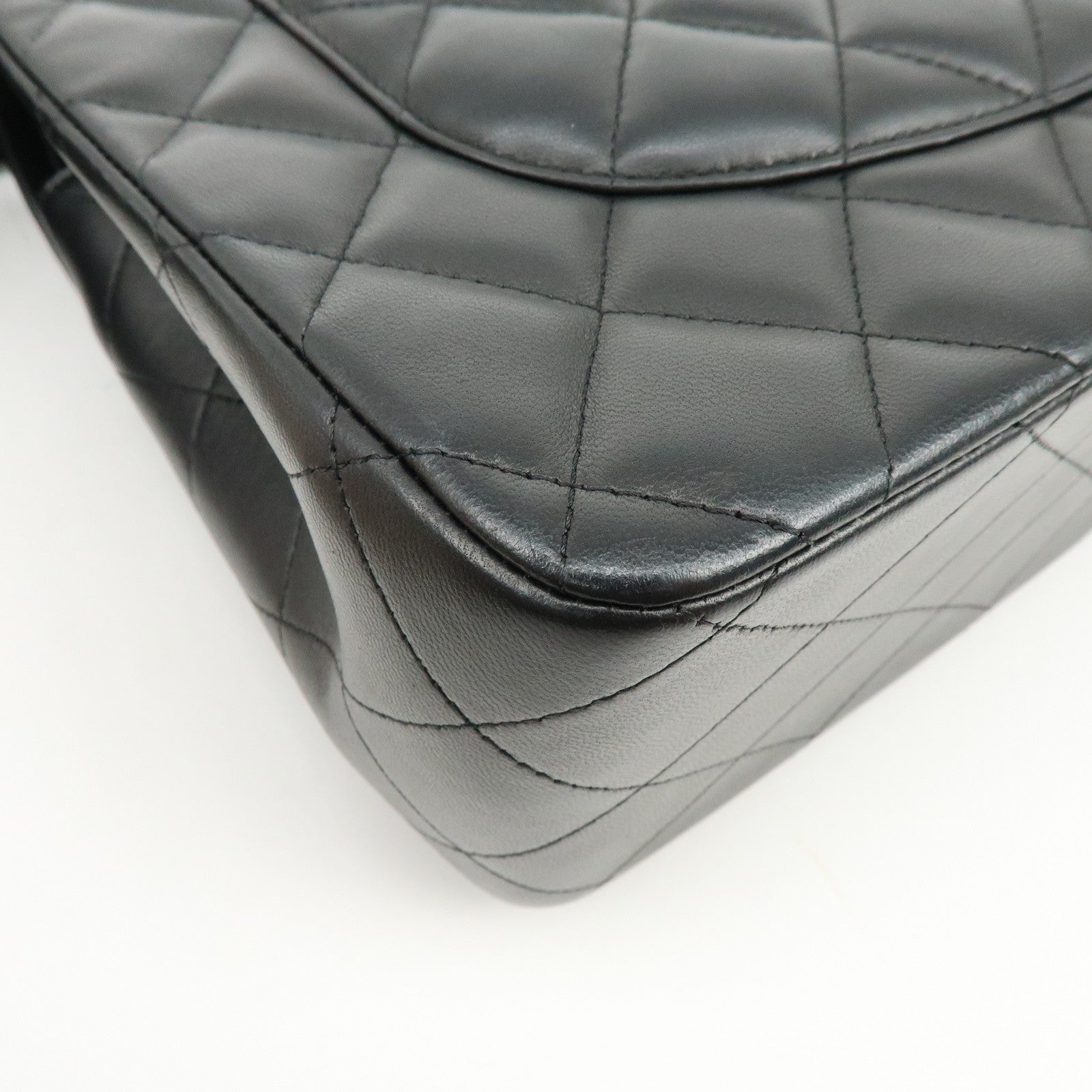 CHANEL Matelasse Lamb Skin Chain Shoulder Bag Black A58600