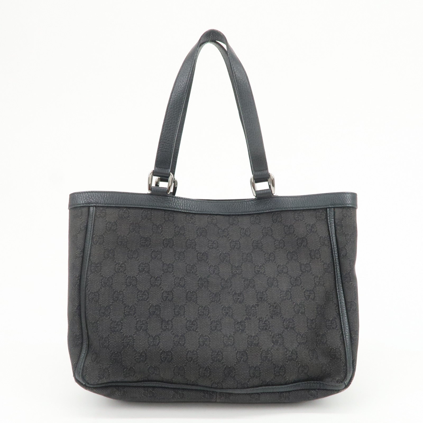 GUCCI Abbey GG Canvas Leather Tote Bag Shoulder Bag Black 268639