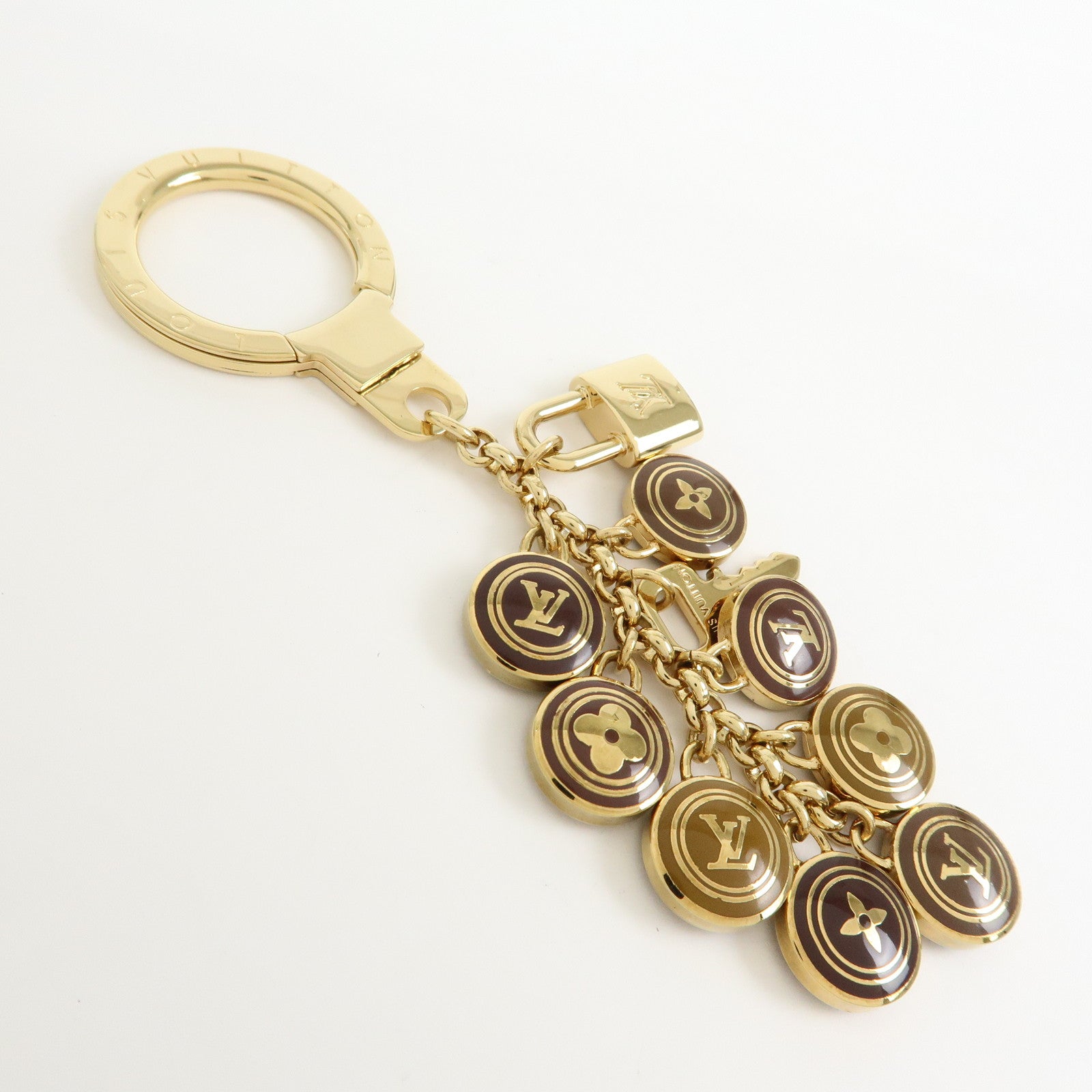 Louis Vuitton Porte Cles Pastilles Bag Charm Gold Brown M65387