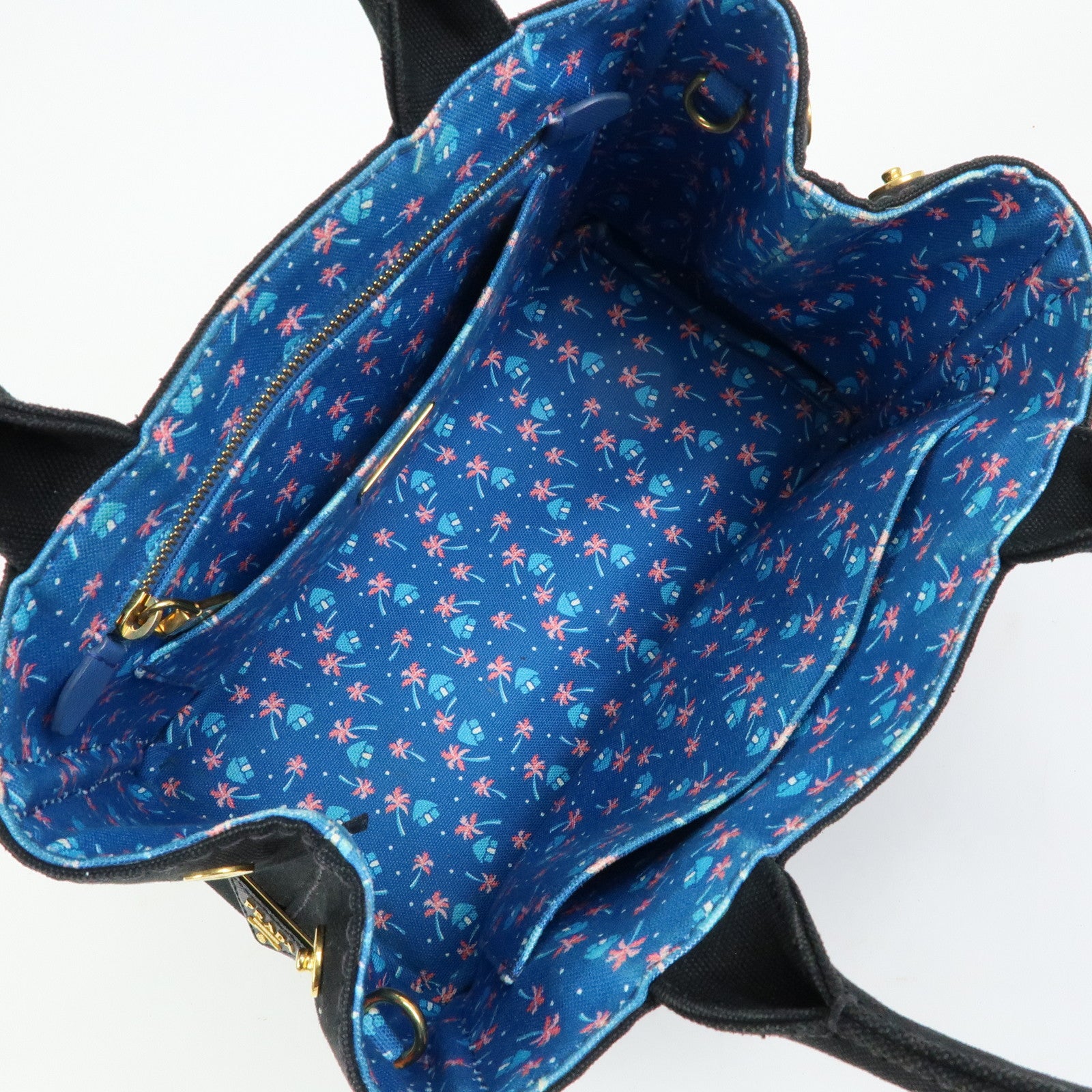 PRADA Triangle Logo Canapa Mini Canvas 2Way Bag Hand Bag 1BG439