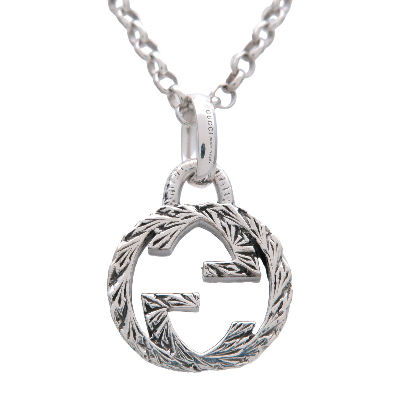 GUCCI Interlocking G Necklace SV925 Silver 455307