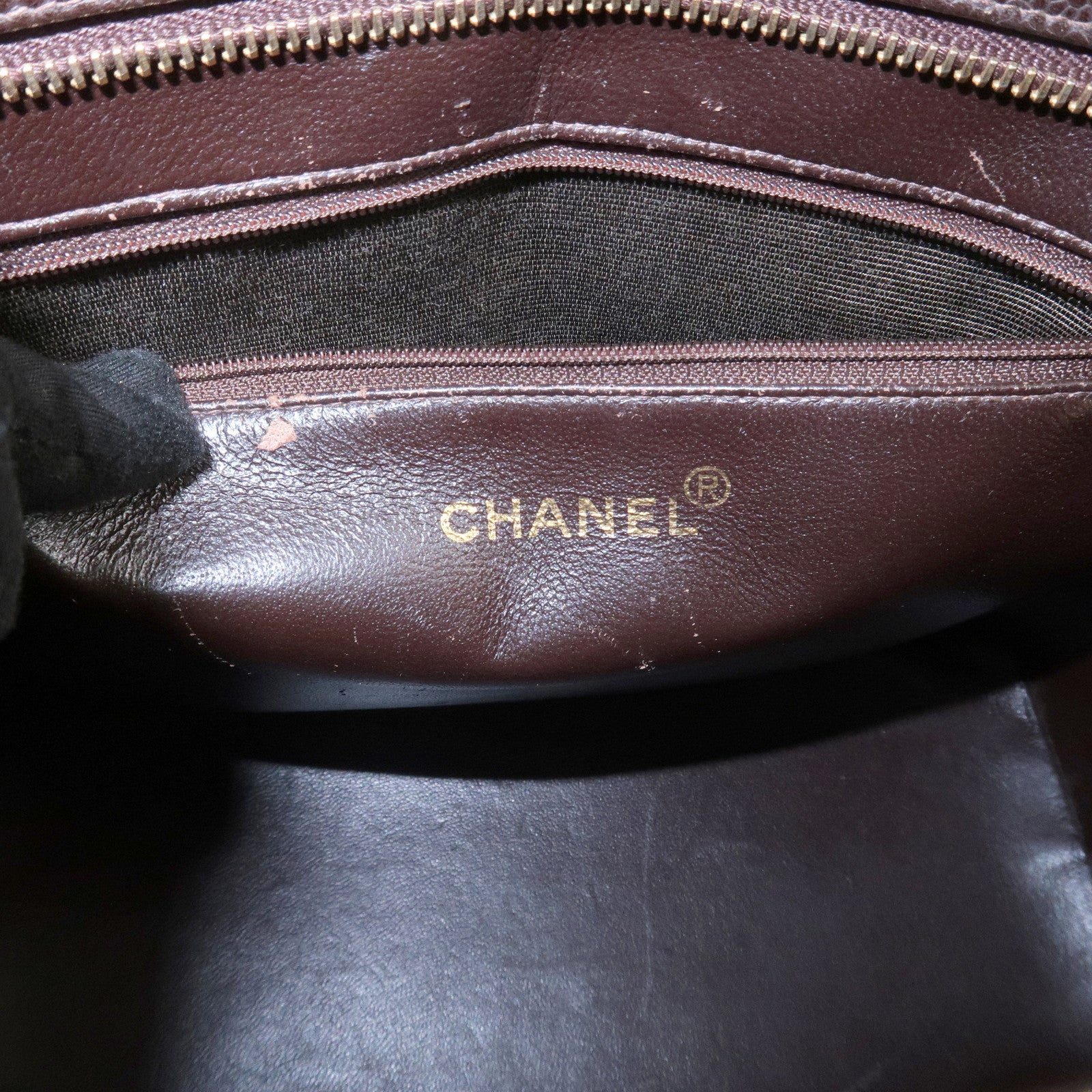 CHANEL Matelasse Caviarskin Medallion Tote Bag Hand Bag A01804