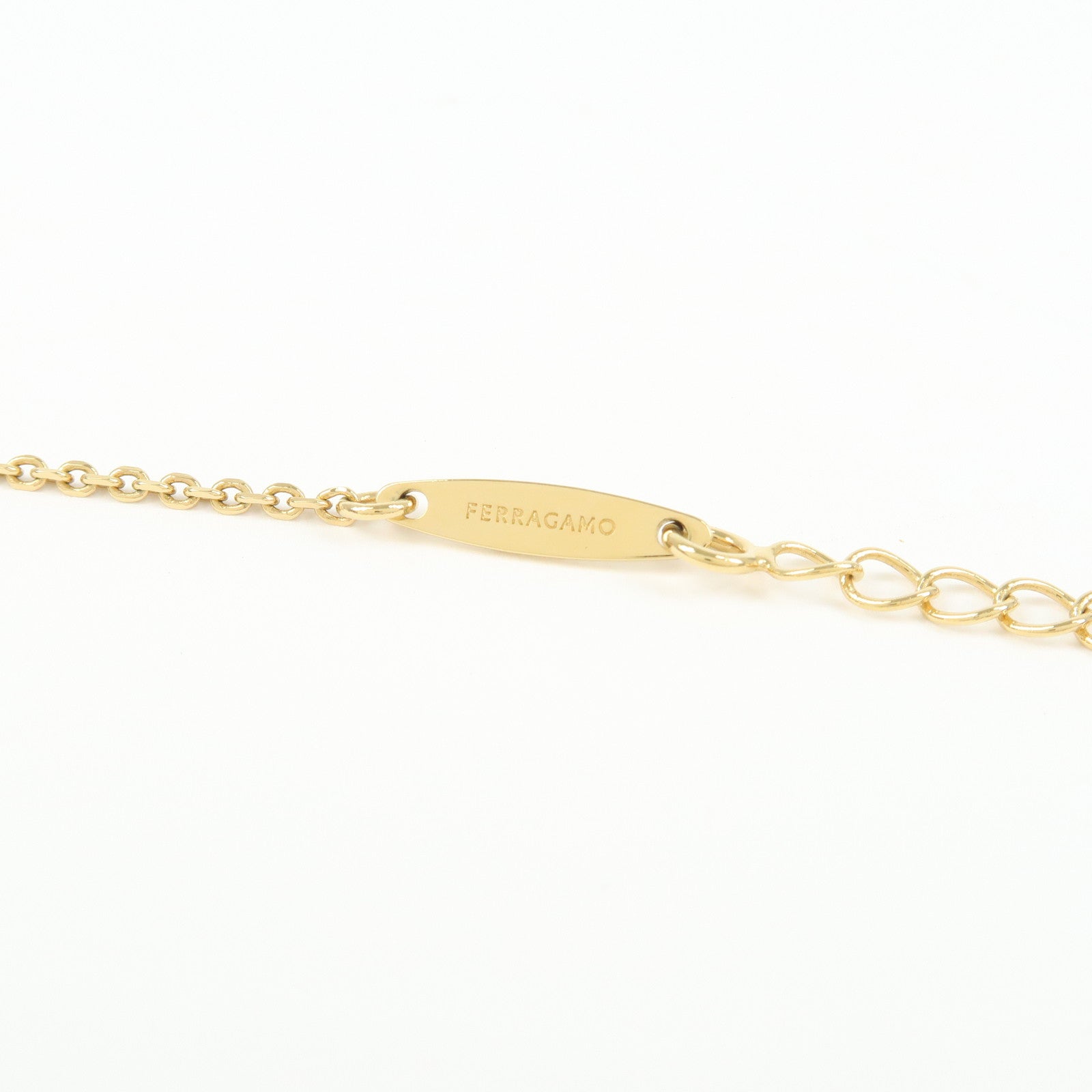 Ferragamo Gancini Logo Metal Necklace Gold