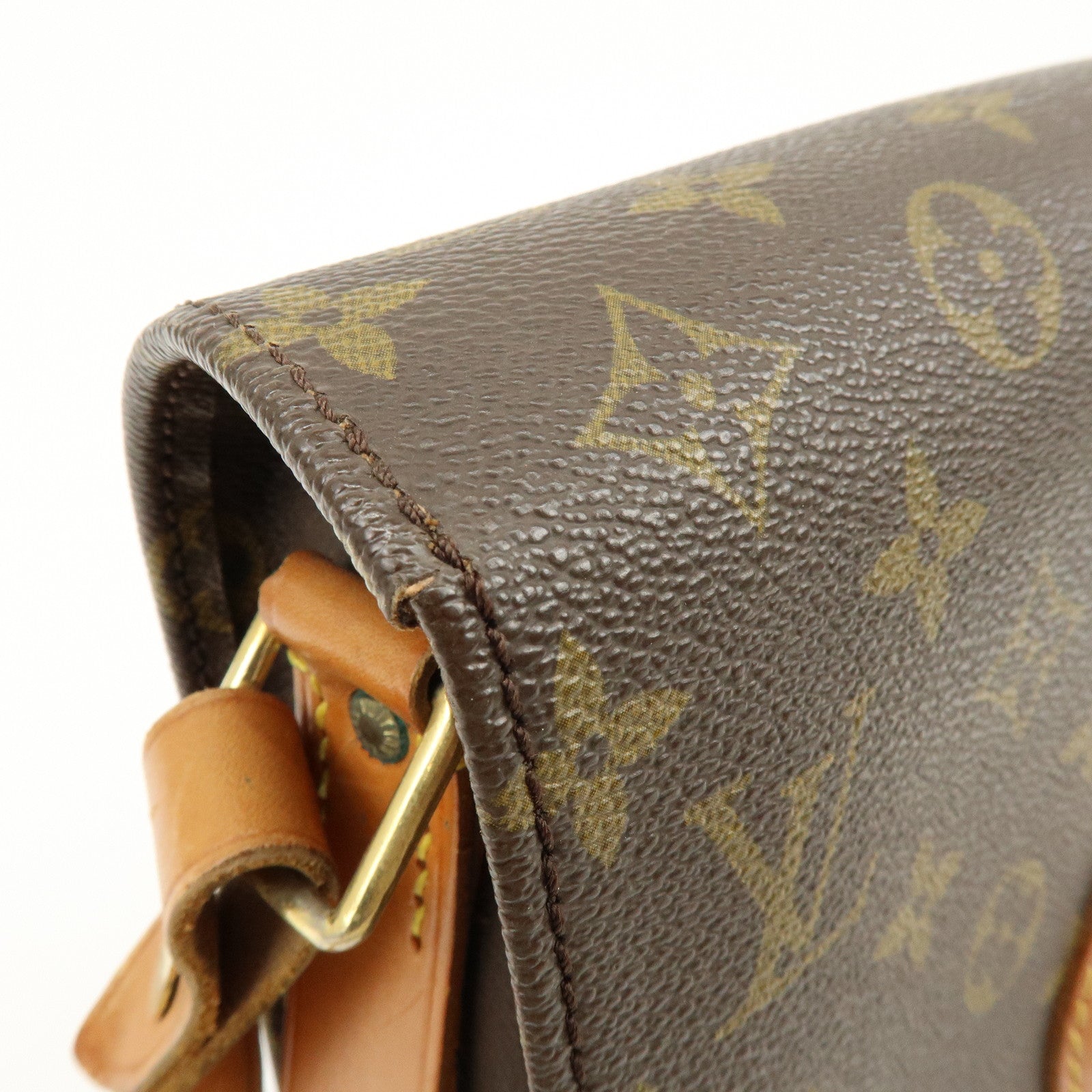 Louis Vuitton Monogram Cartouchiere MM Shoulder Bag Brown M51253