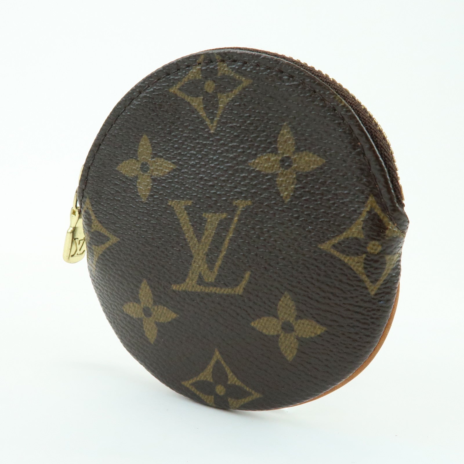 Louis Vuitton Monogram Porte Monnaie Rond Coin Case Brown M61926