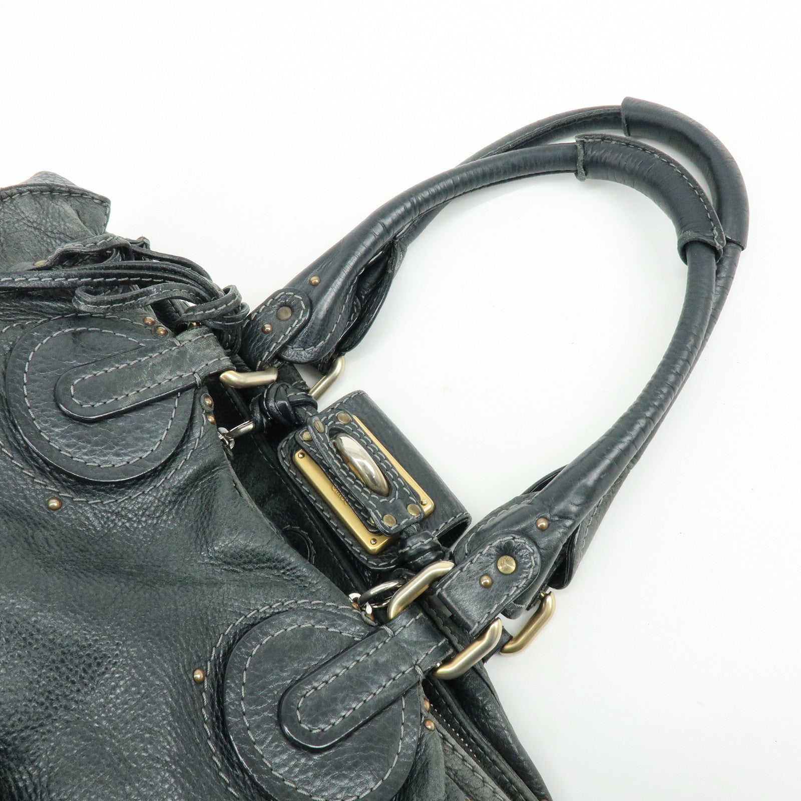 Chloe Paddington Leather Tote Bag Shoulder Bag Black
