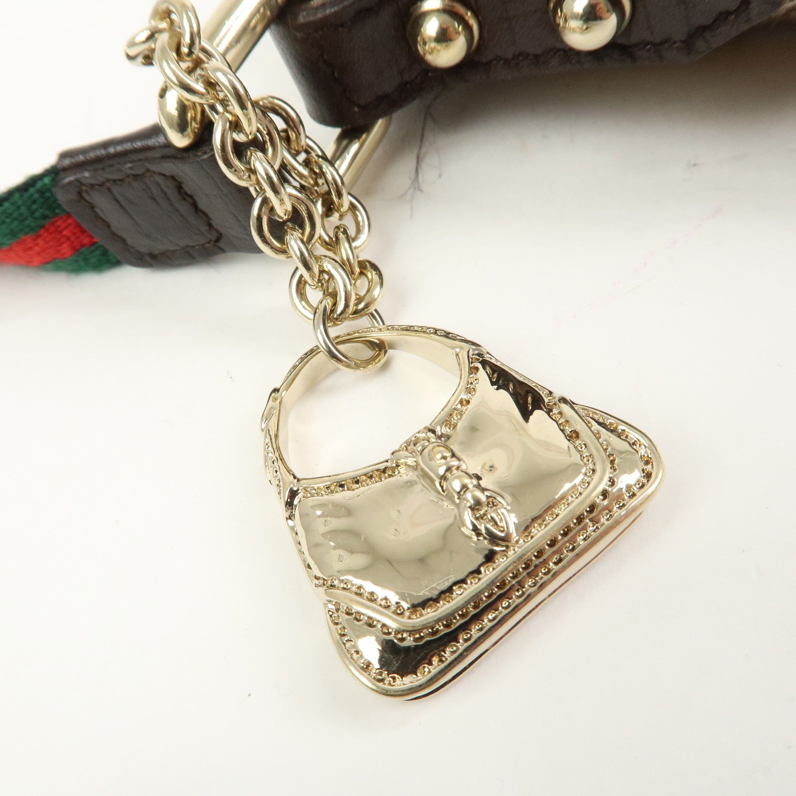 GUCCI Sherry GG Canvas Leather Pouch Cosmetic Pouch Brown 152507