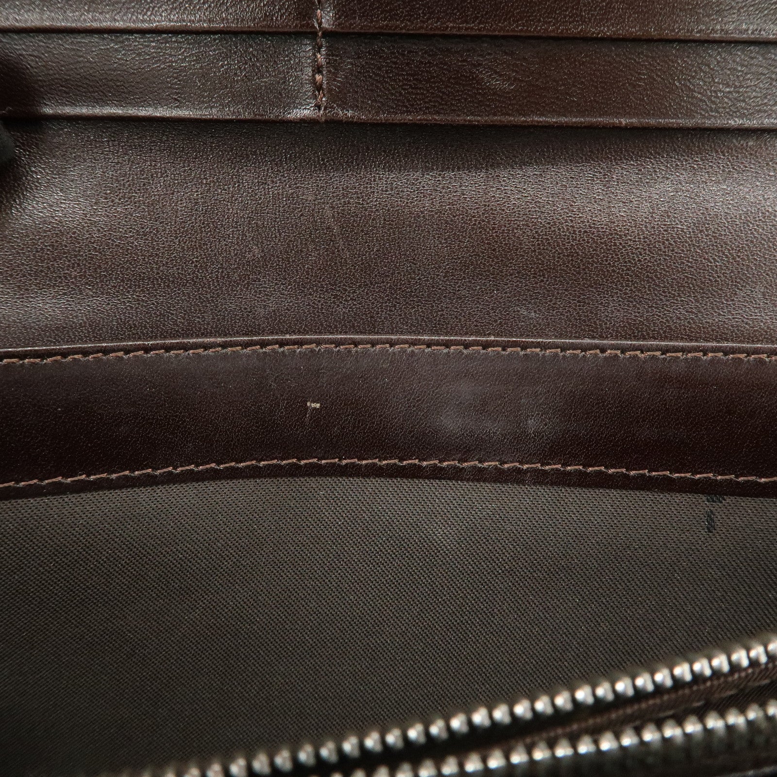 FENDI Zucca Canvas Leather Flap Long Wallet Brown 31084