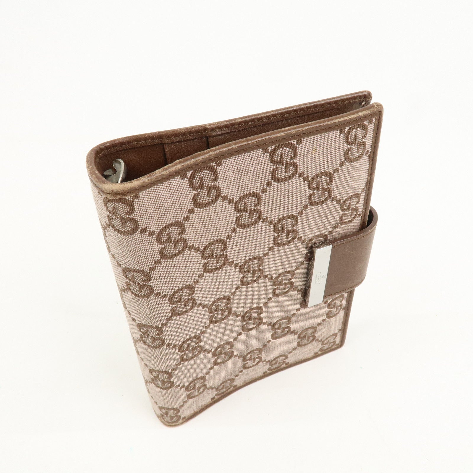 GUCCI GG Canvas Leather Agenda Cover Pink Brown 031.3661.1069